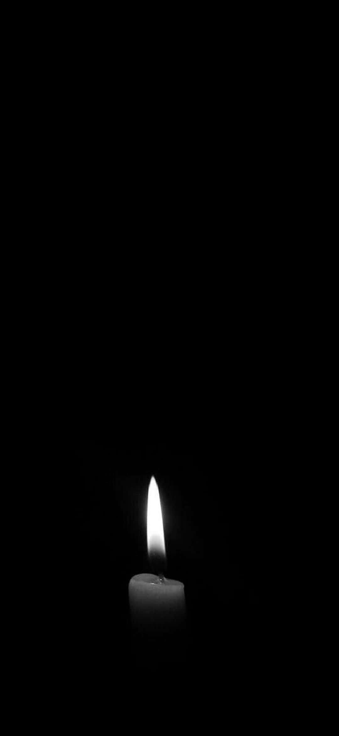 1080x2340 4K Lumânare Alb-Negru Fundal