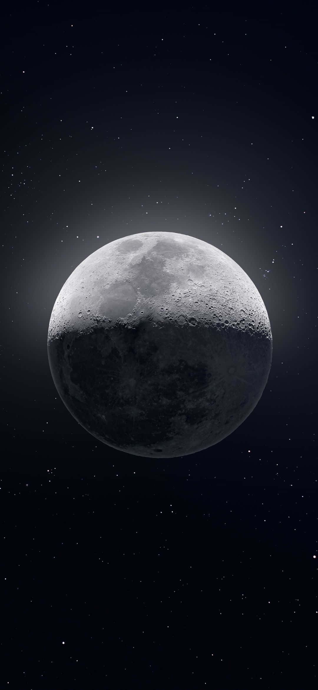 1080x2340 4K Artă Digitală Semilună Întunecată Fundal