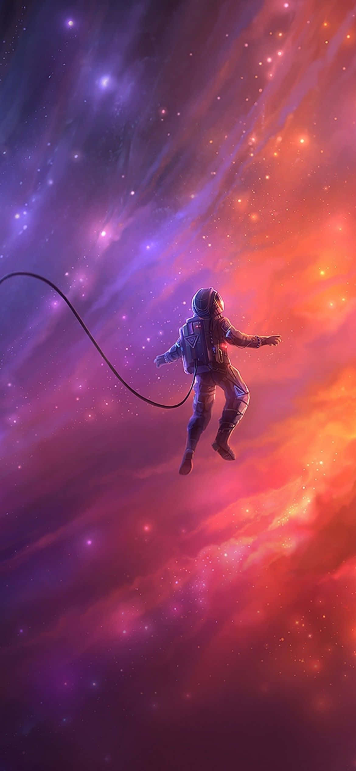 1170x2532 Astronaut Outer Space Fundal