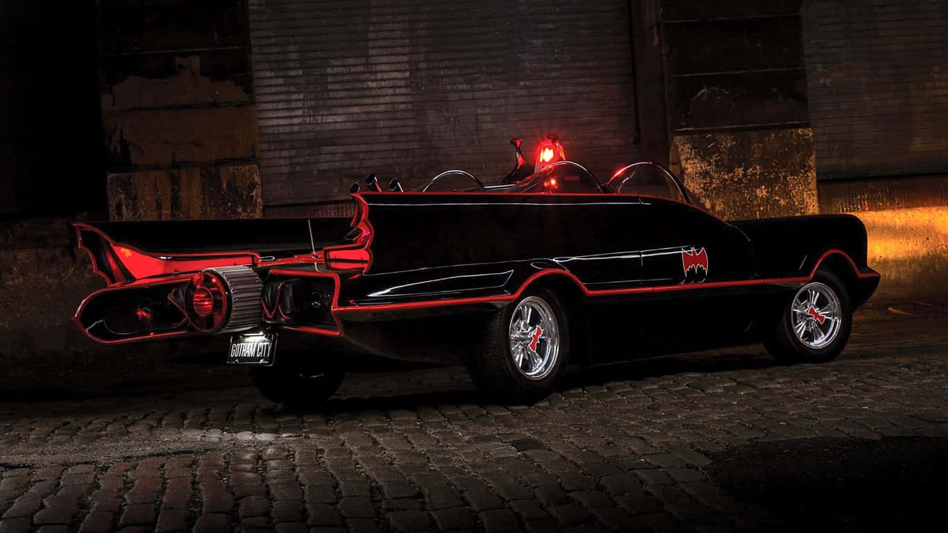 1366x768 Fundal Batmobile Lumină Roșie Fundal