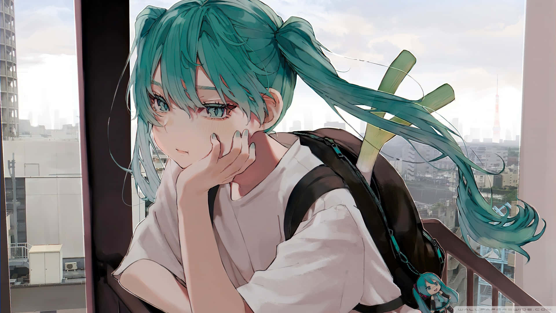 1920x1080 Anime Hatsune Miku Tristă Fundal