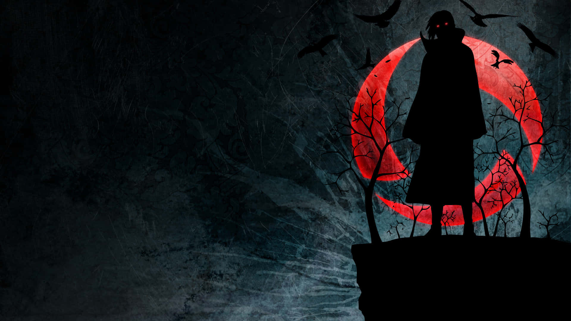 1920x1080 Anime Itachi Uchiha Siluetă Fundal