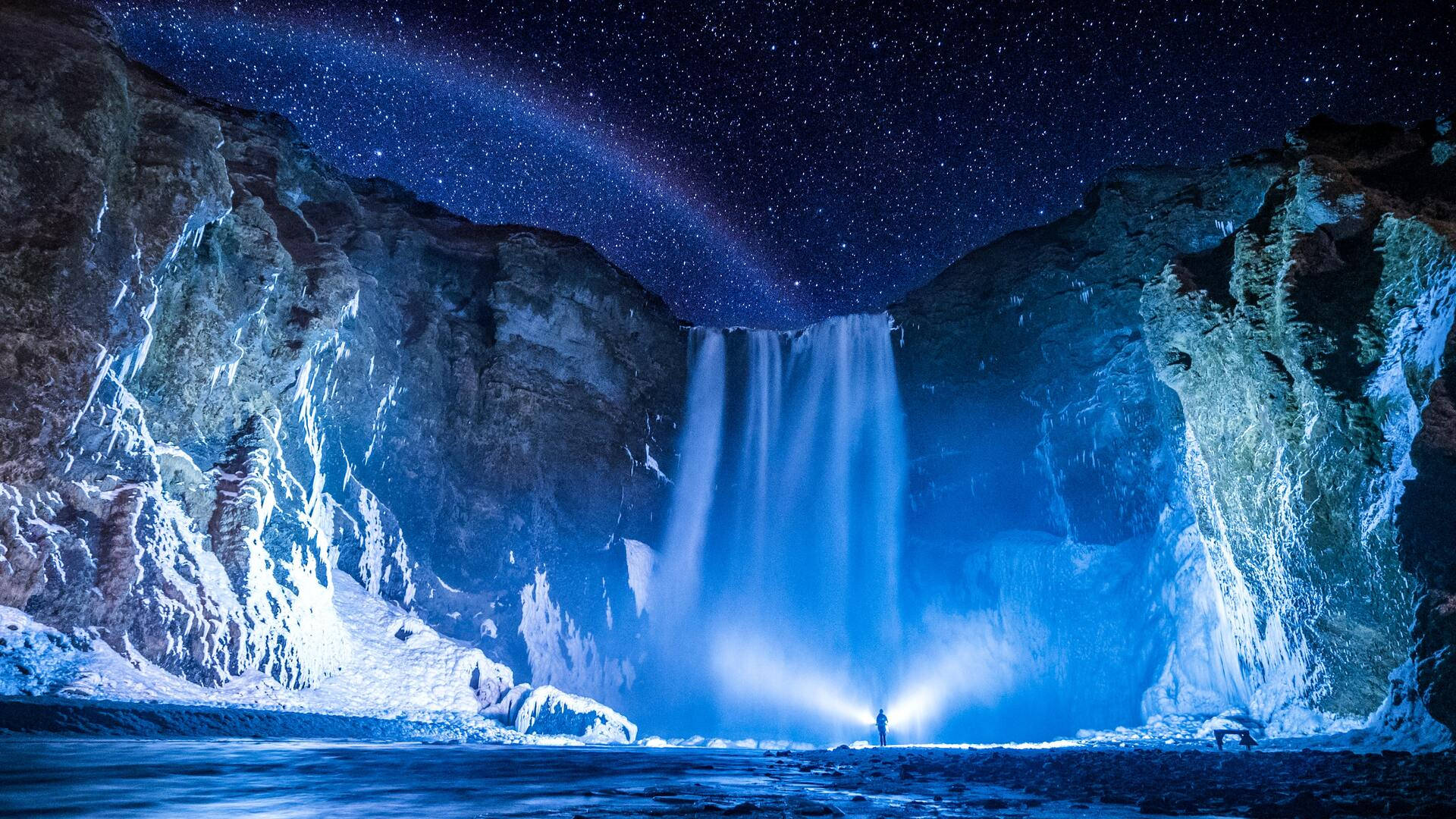 1920x1080 HD Cascada Skógafoss Fundal