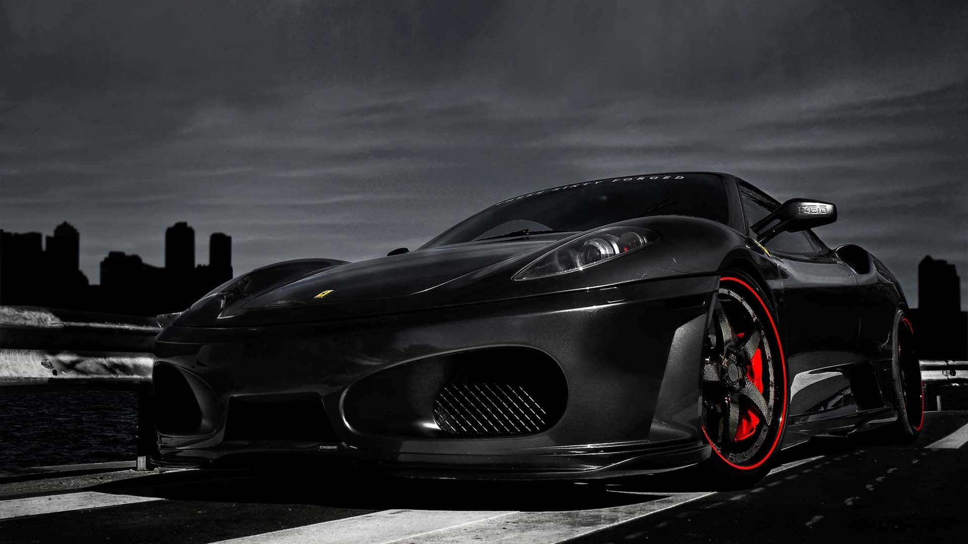 1920x1080 HD Mașină Ferrari Neagră Fundal