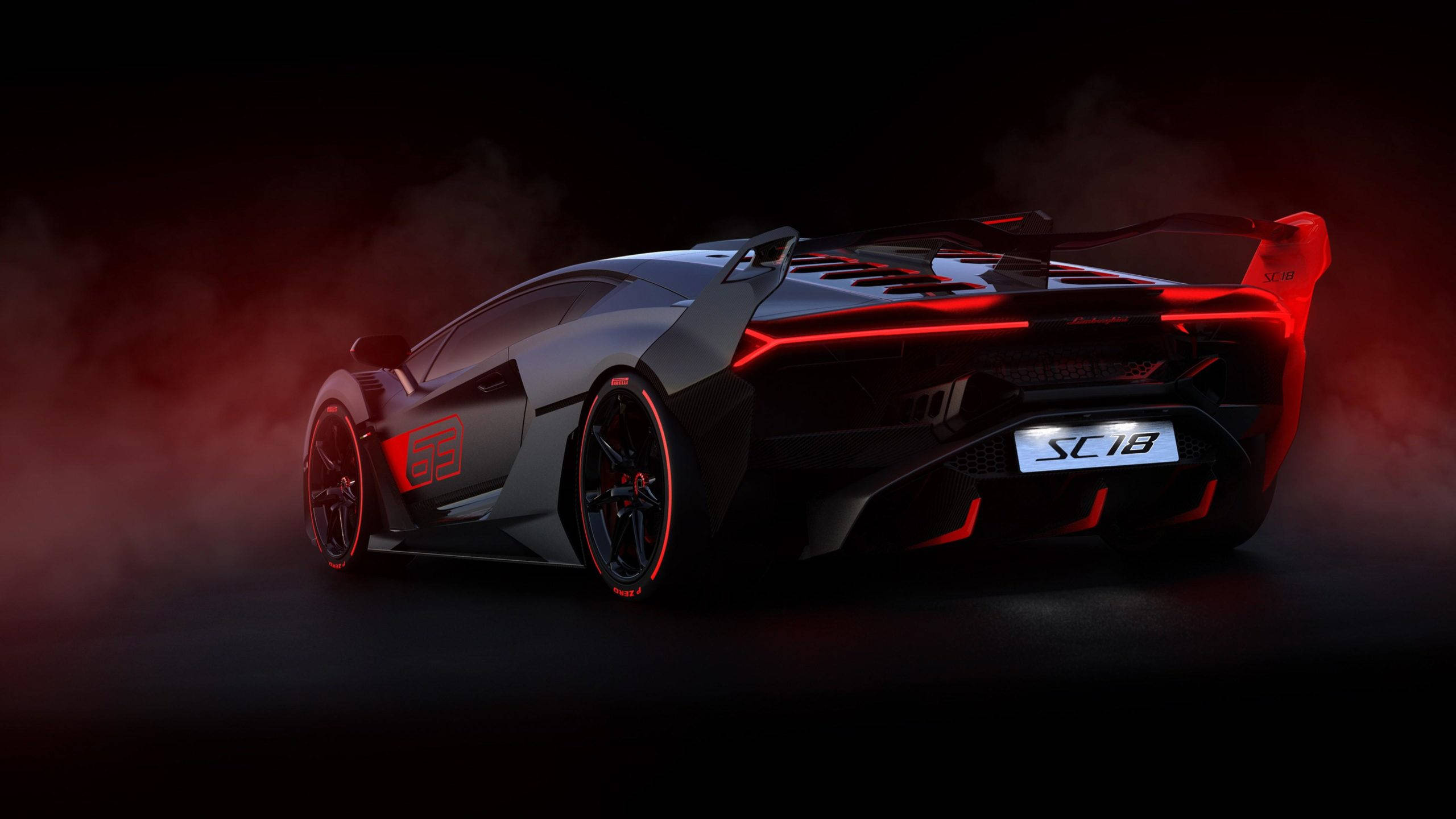 2560x1440 Mașină Roșie și Neagră Lamborghini Aventador Fundal