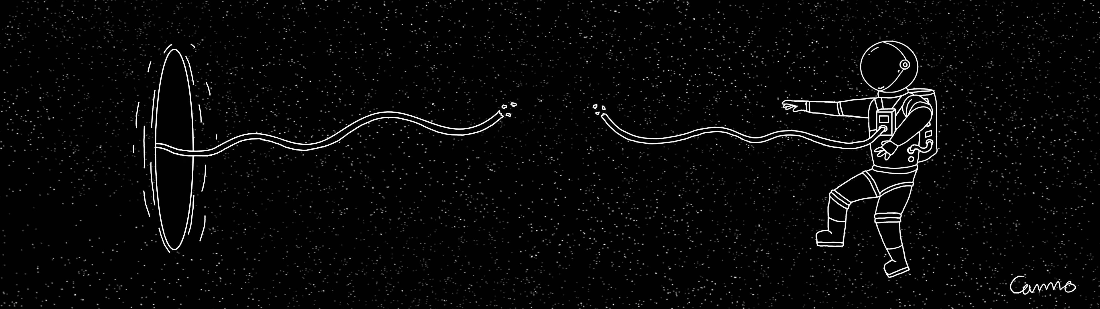 3840x1080 4K Astronaut Linie Artă Fundal