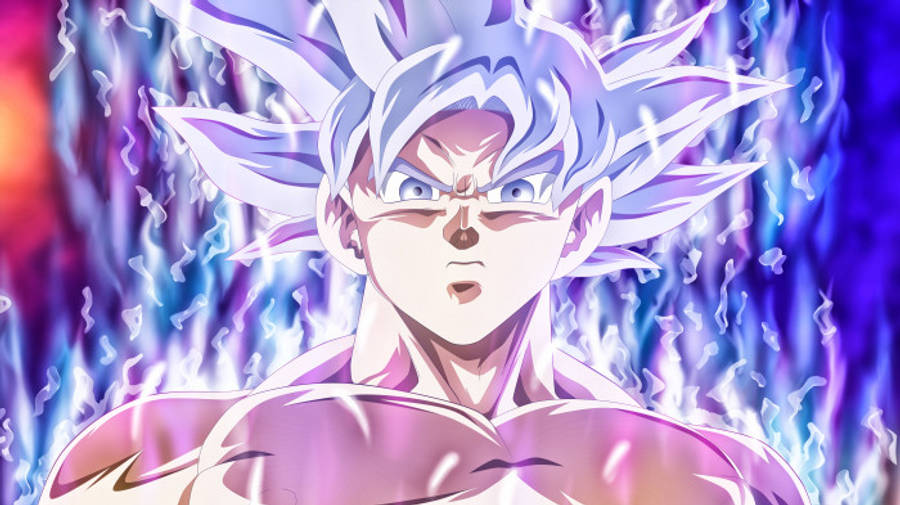 3D Anime Goku Pe Foc 8K Fundal