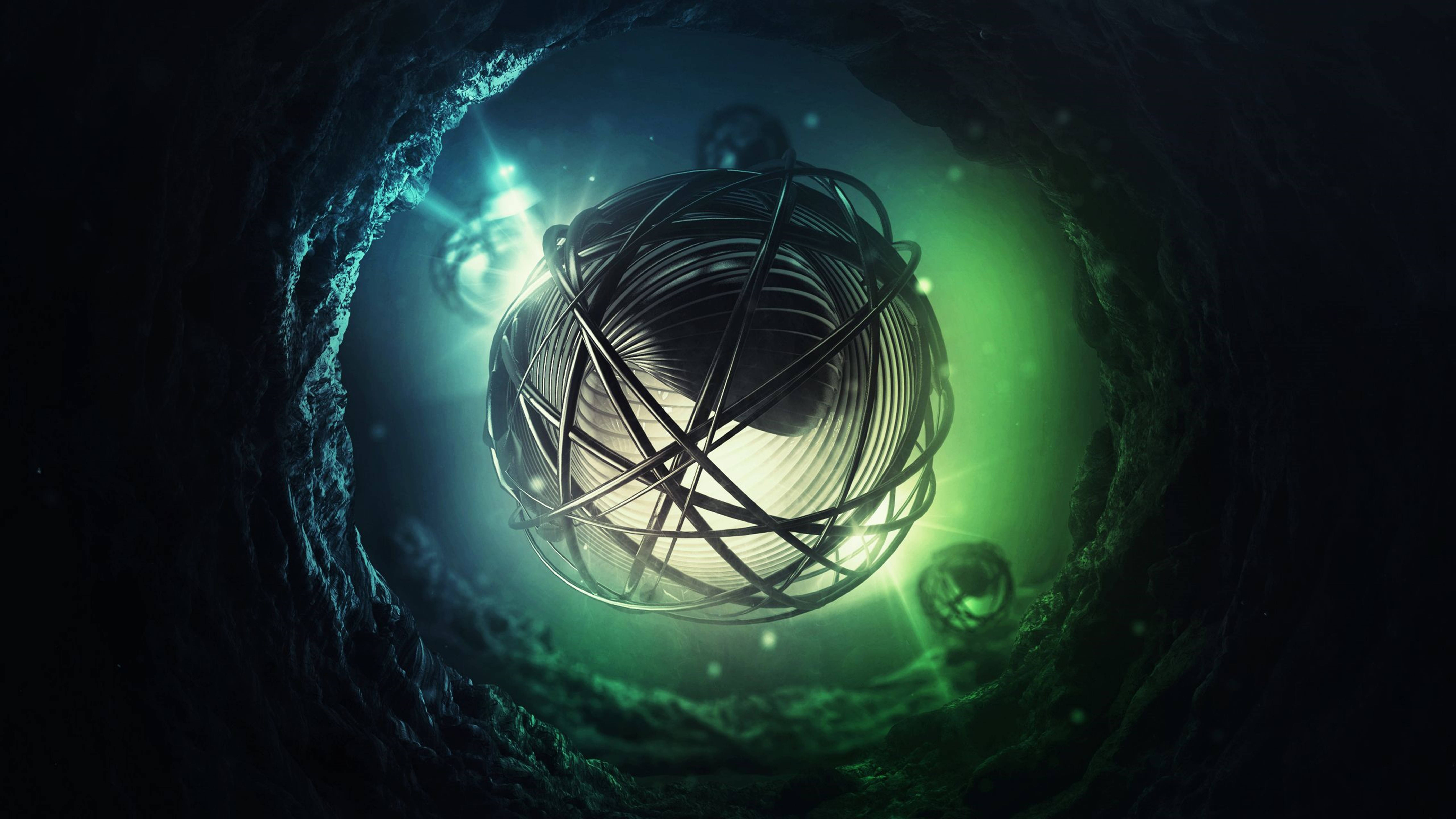 3D HD Minge Abstractă cu Sfori Fundal
