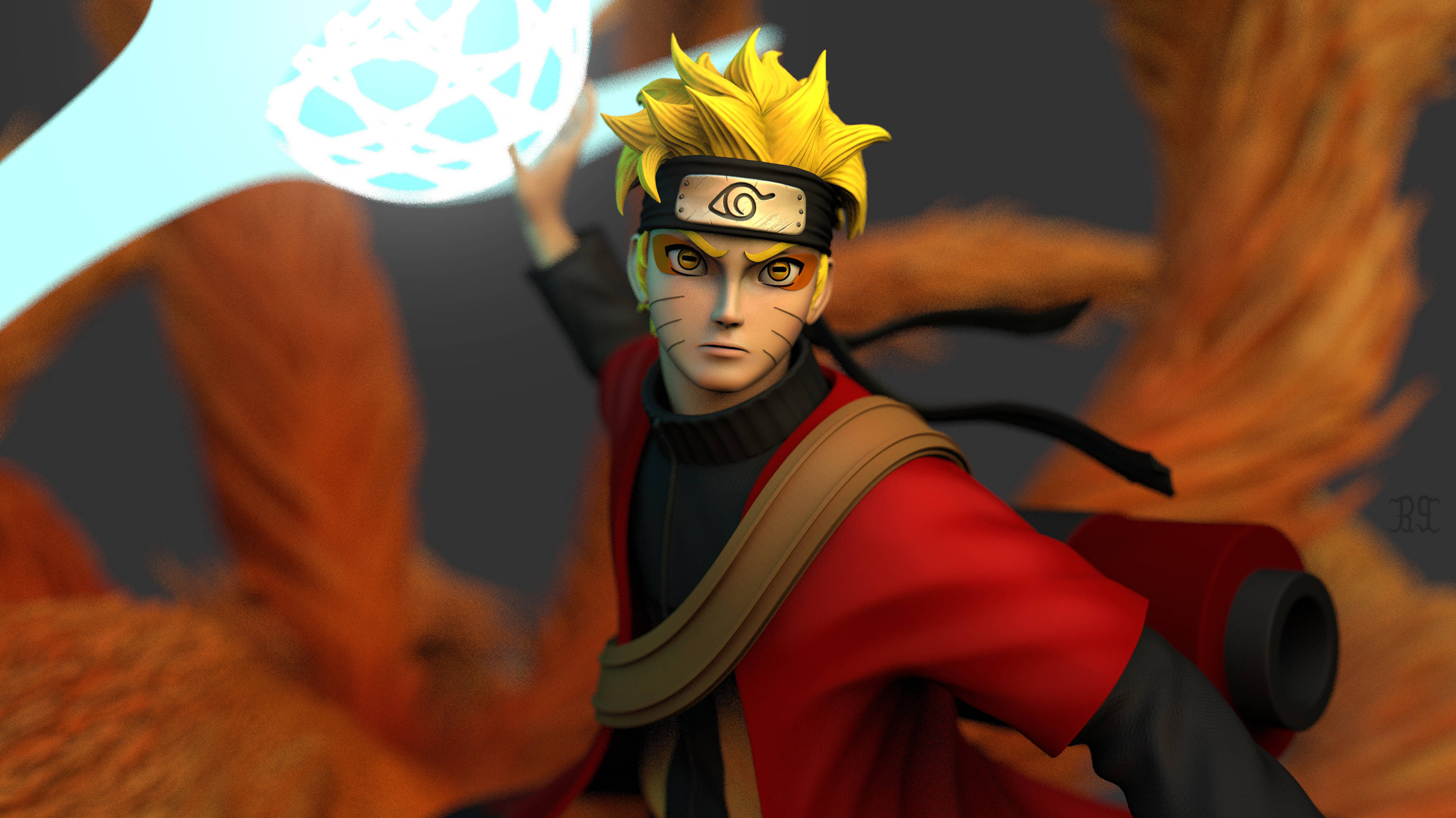 3D Naruto 4K Modul Înțelept Fundal