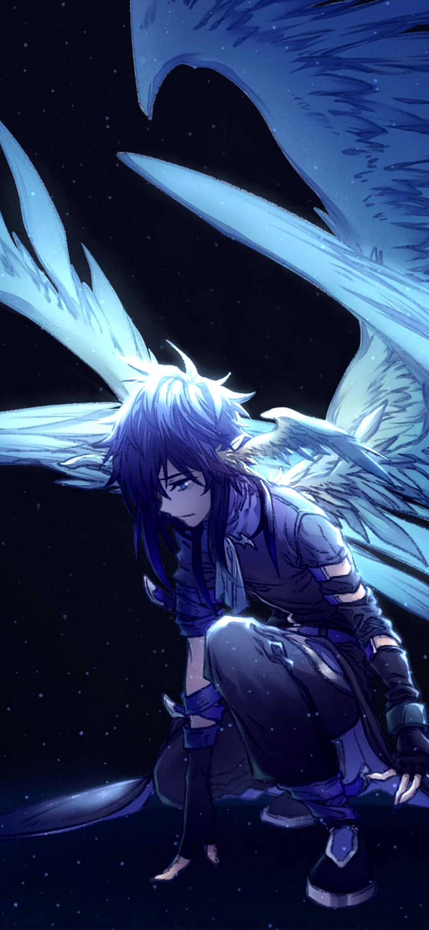 4K Anime iPhone Grunge Înger Băiat Fundal
