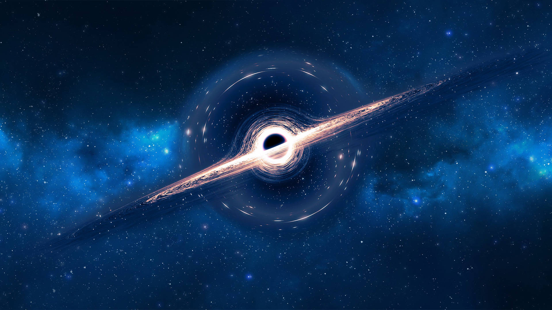4K Gaură Neagră Galaxie Albastră Fundal