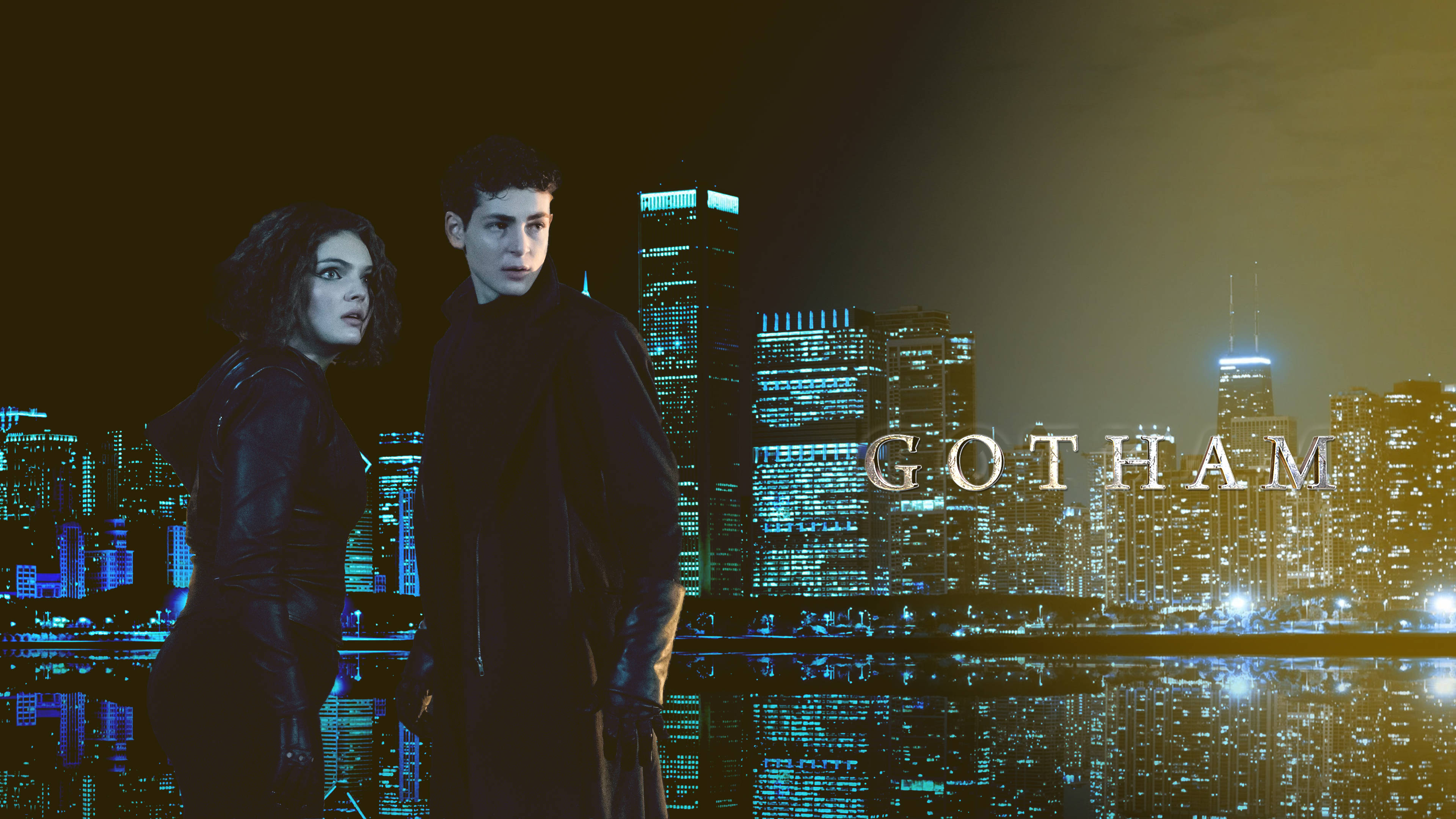4K Gotham Bruce Wayne și Selina Kyle Fundal