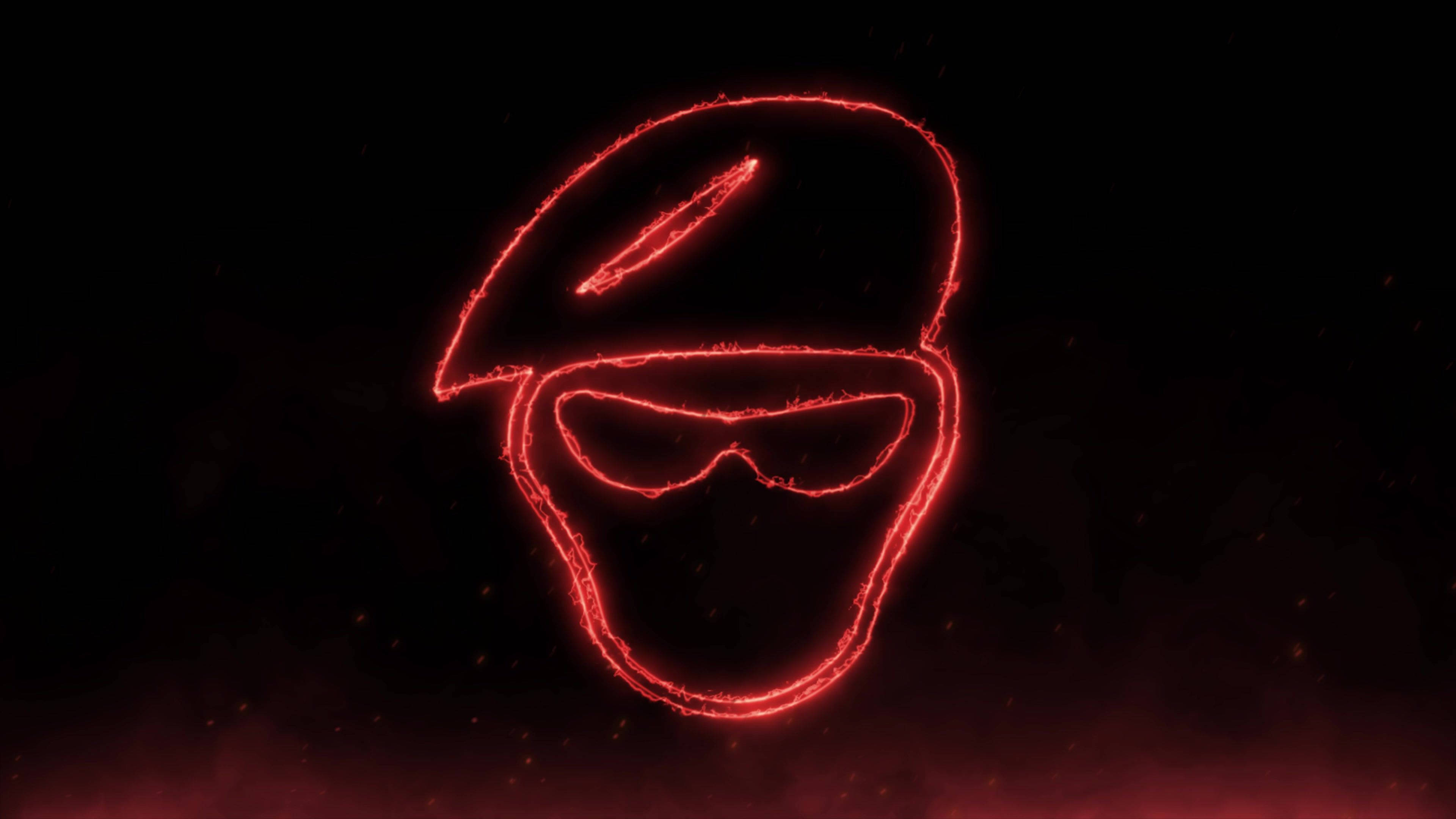4K Moving Shadman Roșu Neon Fundal