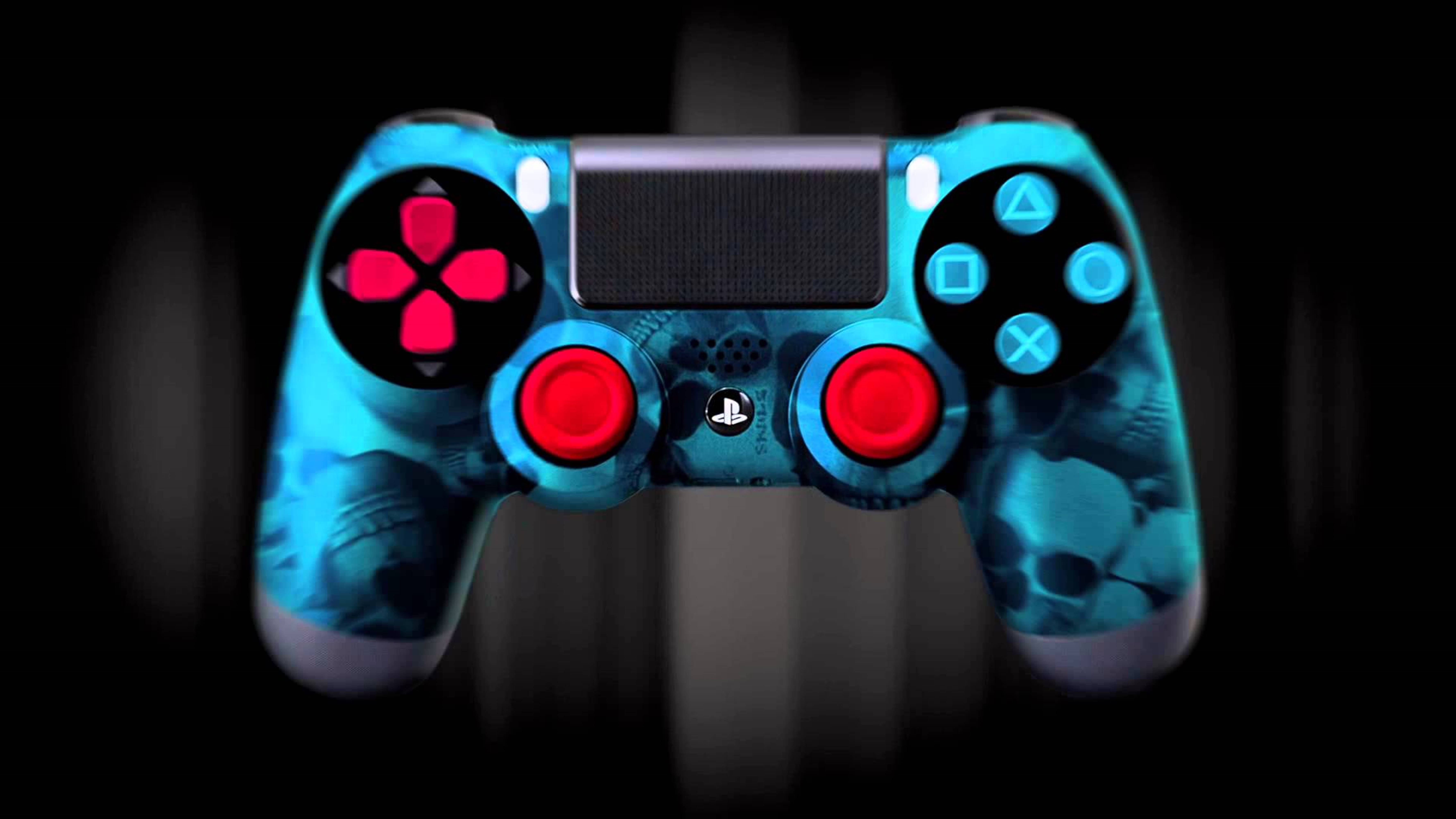 4K PS4 cu Autocolant Neon cu Craniu Fundal
