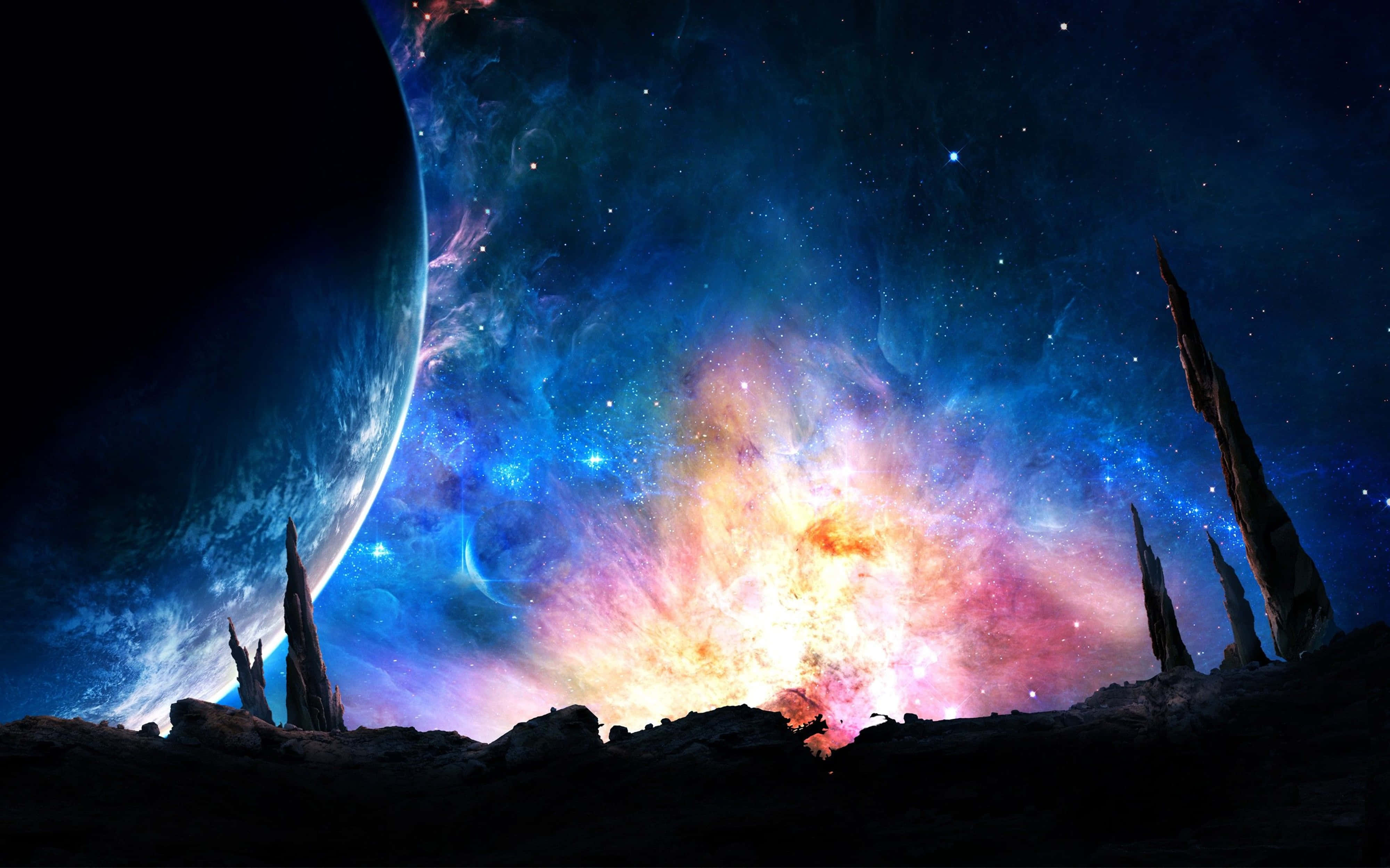 4K Univers Fantastic Galaxie Fundal