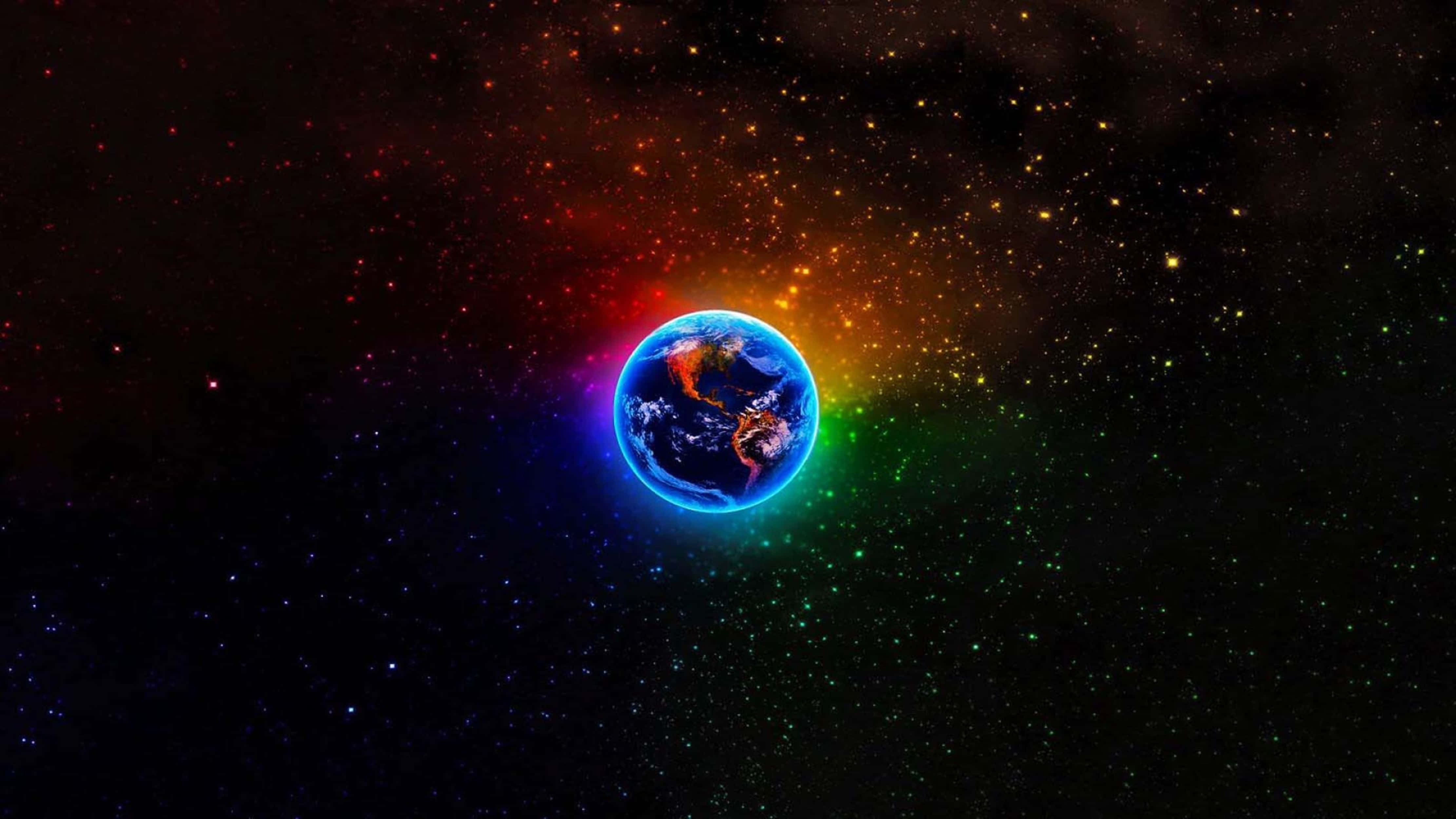 4K Univers Pământ Colorat Fundal
