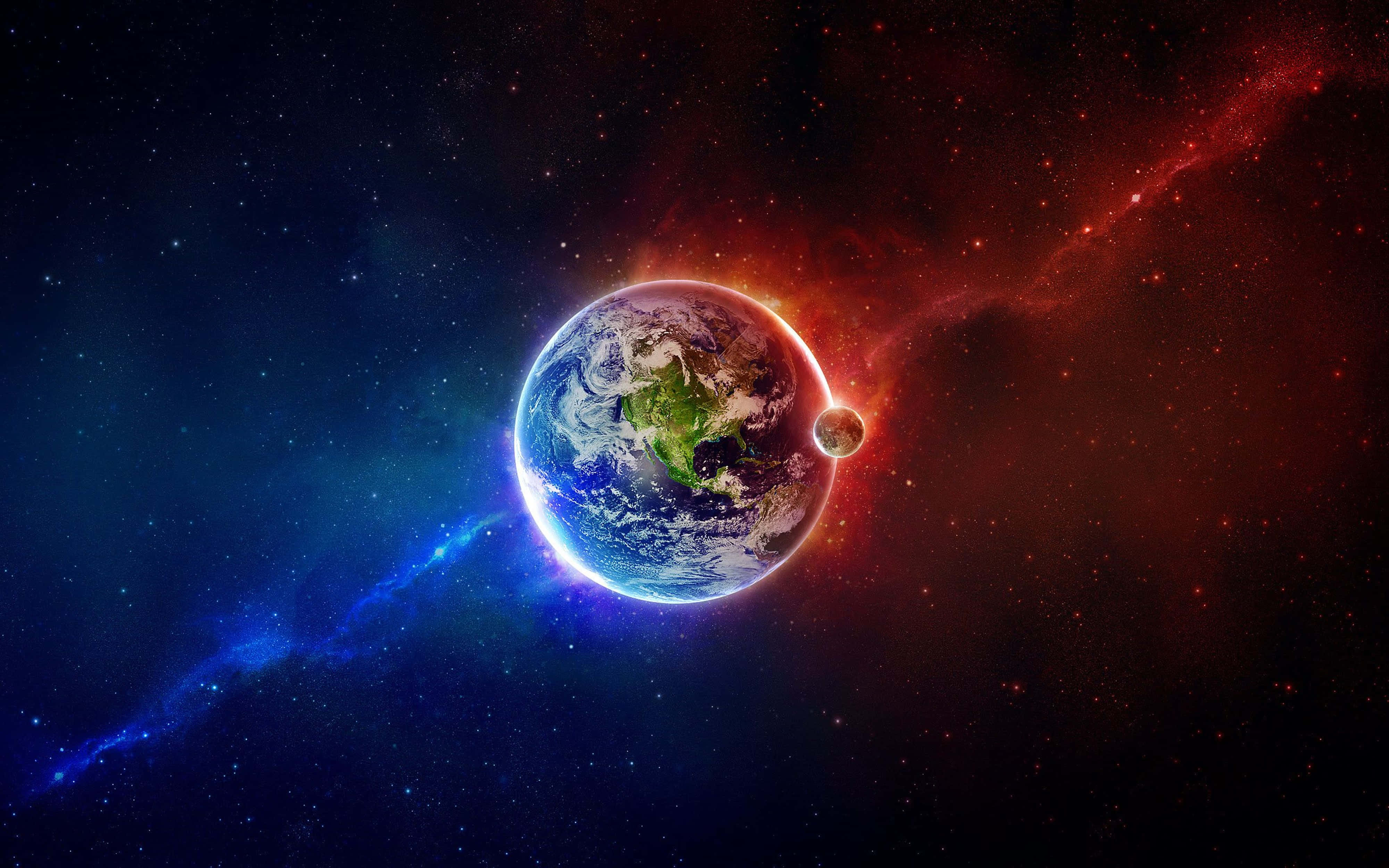 4K Univers Partea Pământului Fundal