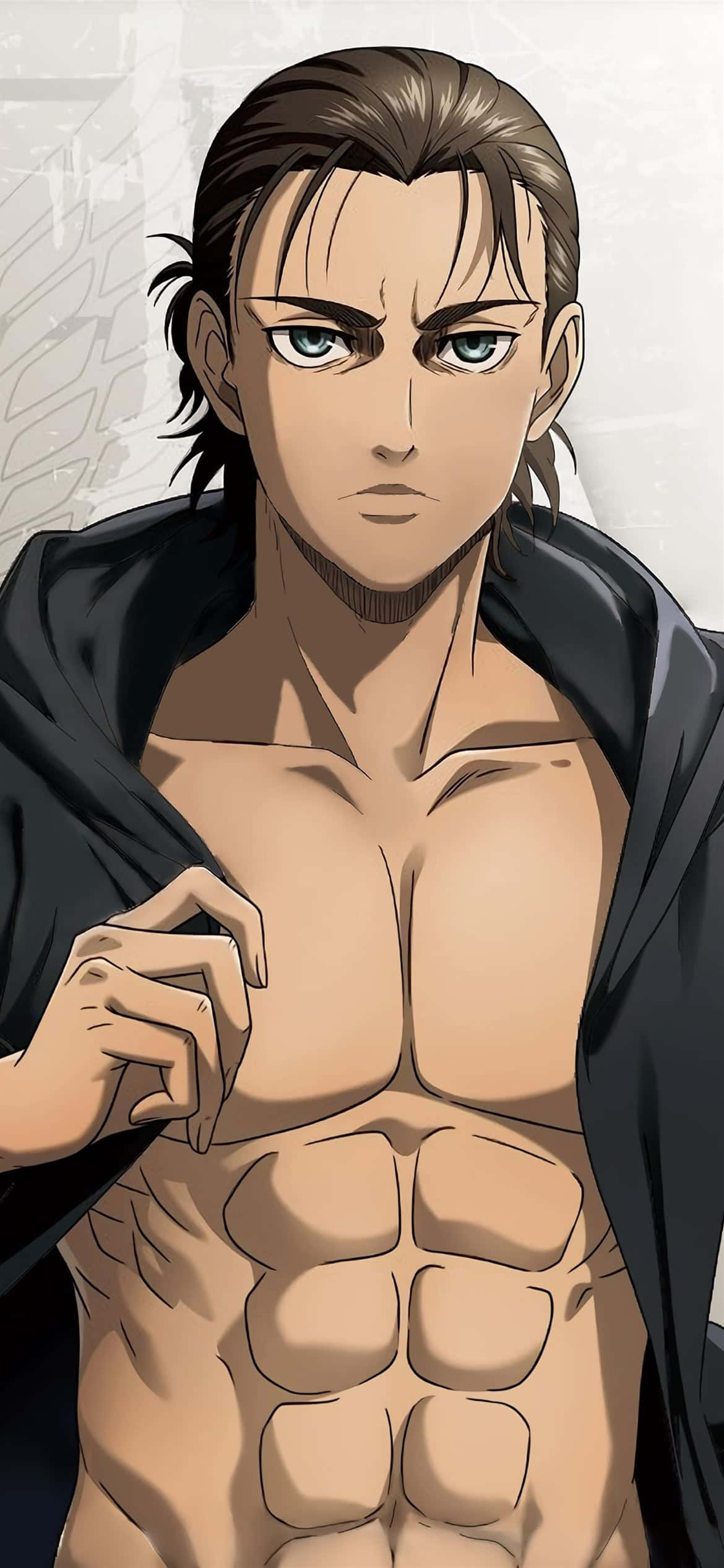 Abs Serious Eren Yeager Anime Digital Picture Fundal