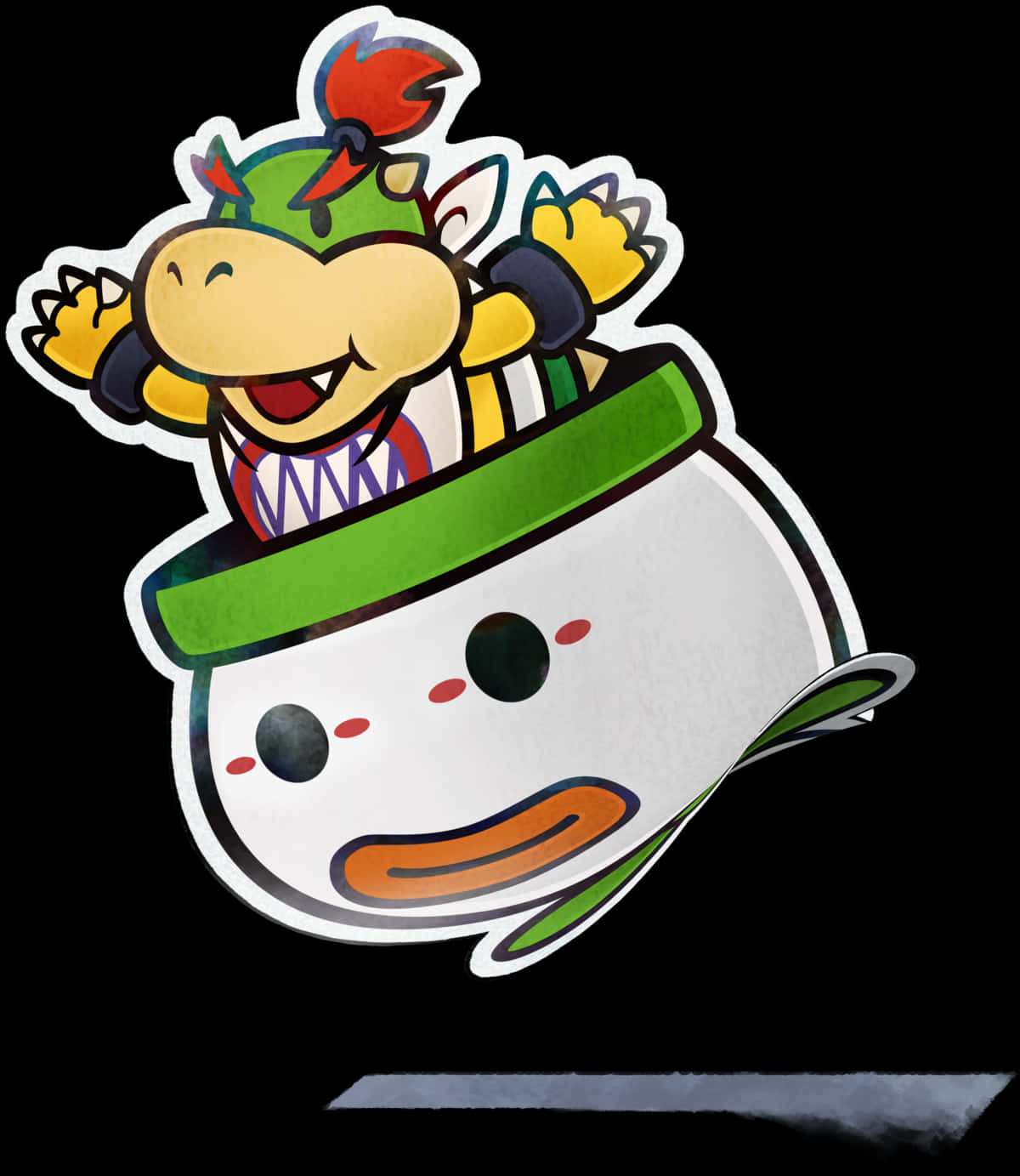 Abțibild Bowser Jr. în Koopa Clown Copter Fundal