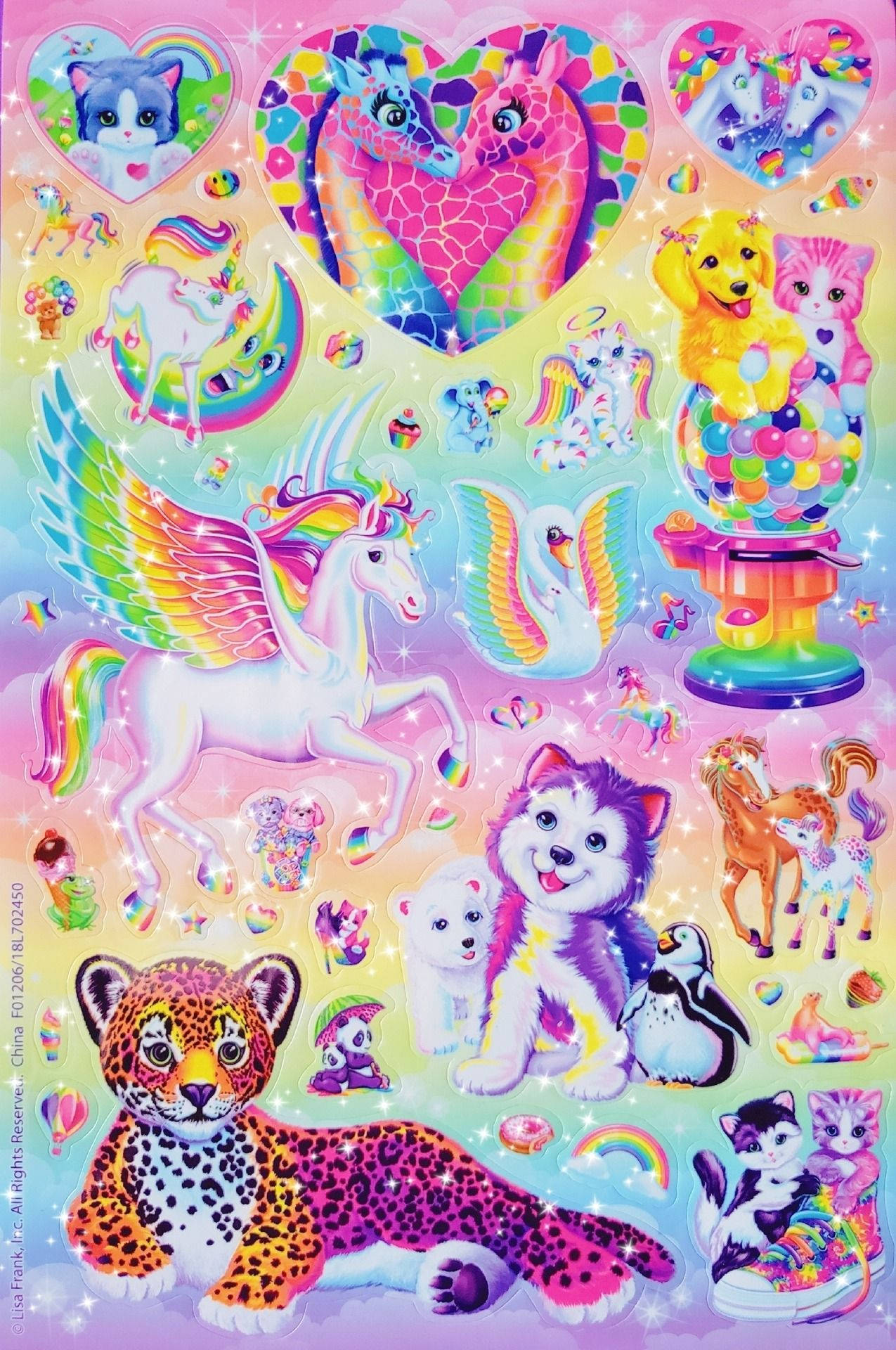 Abțibilduri cu Personaje Lisa Frank Fundal