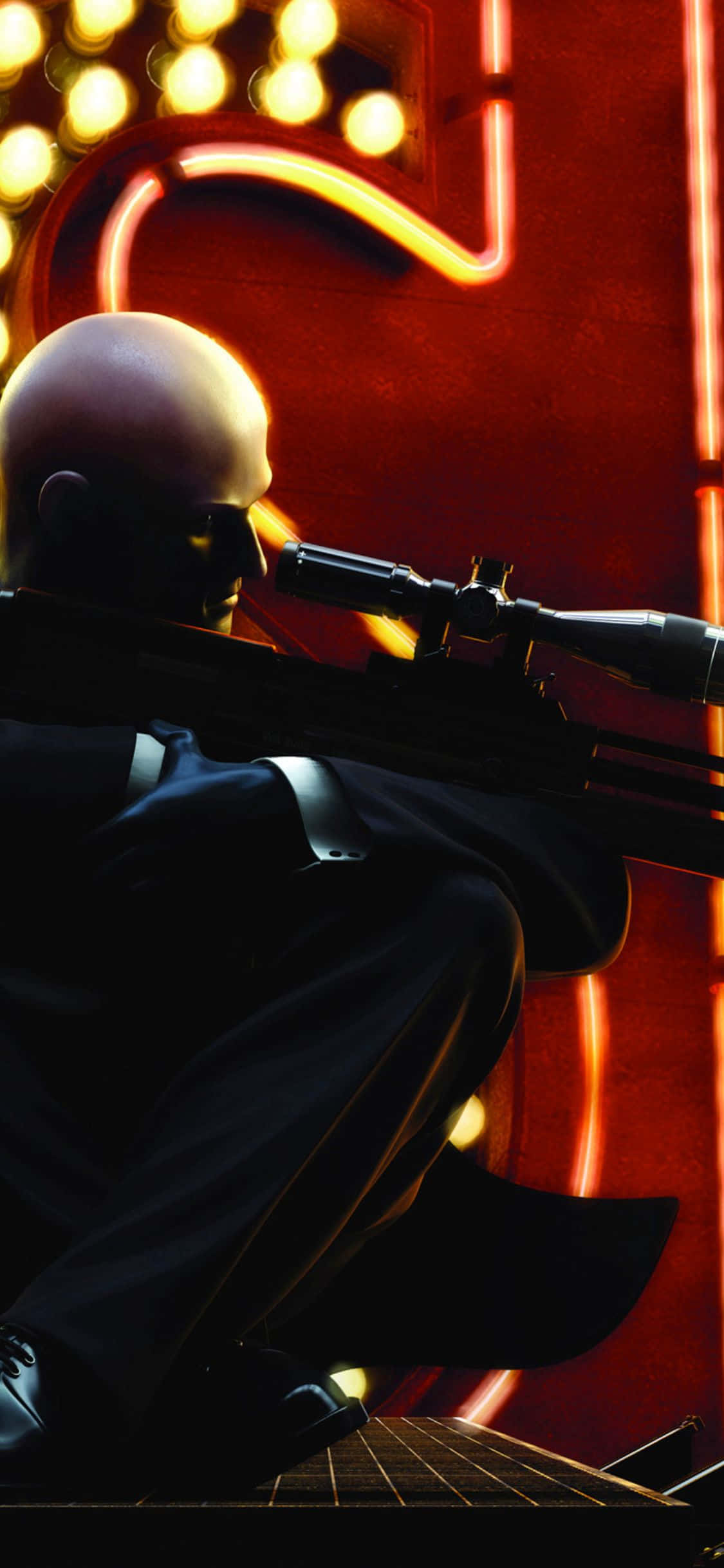 „Preia contracte cu stil cu iPhone X și Hitman Absolution.” Fundal