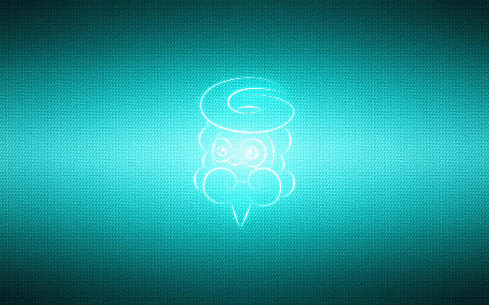Fanart albastru neon al Pokemonului Castform în forma de zăpadă. — Pokemon Fundal