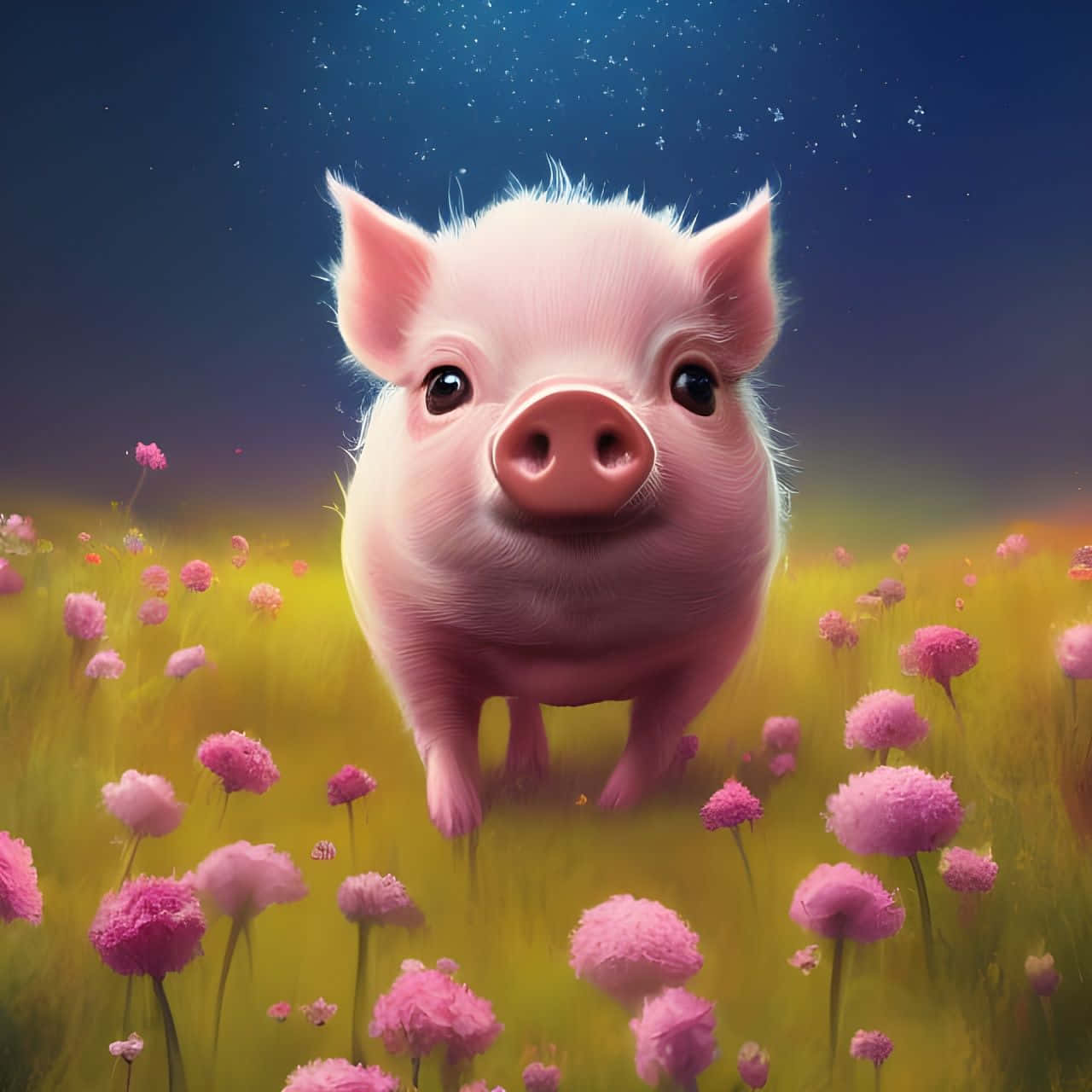 Acest purceluș adorabil zâmbește cu toată fața! Fundal