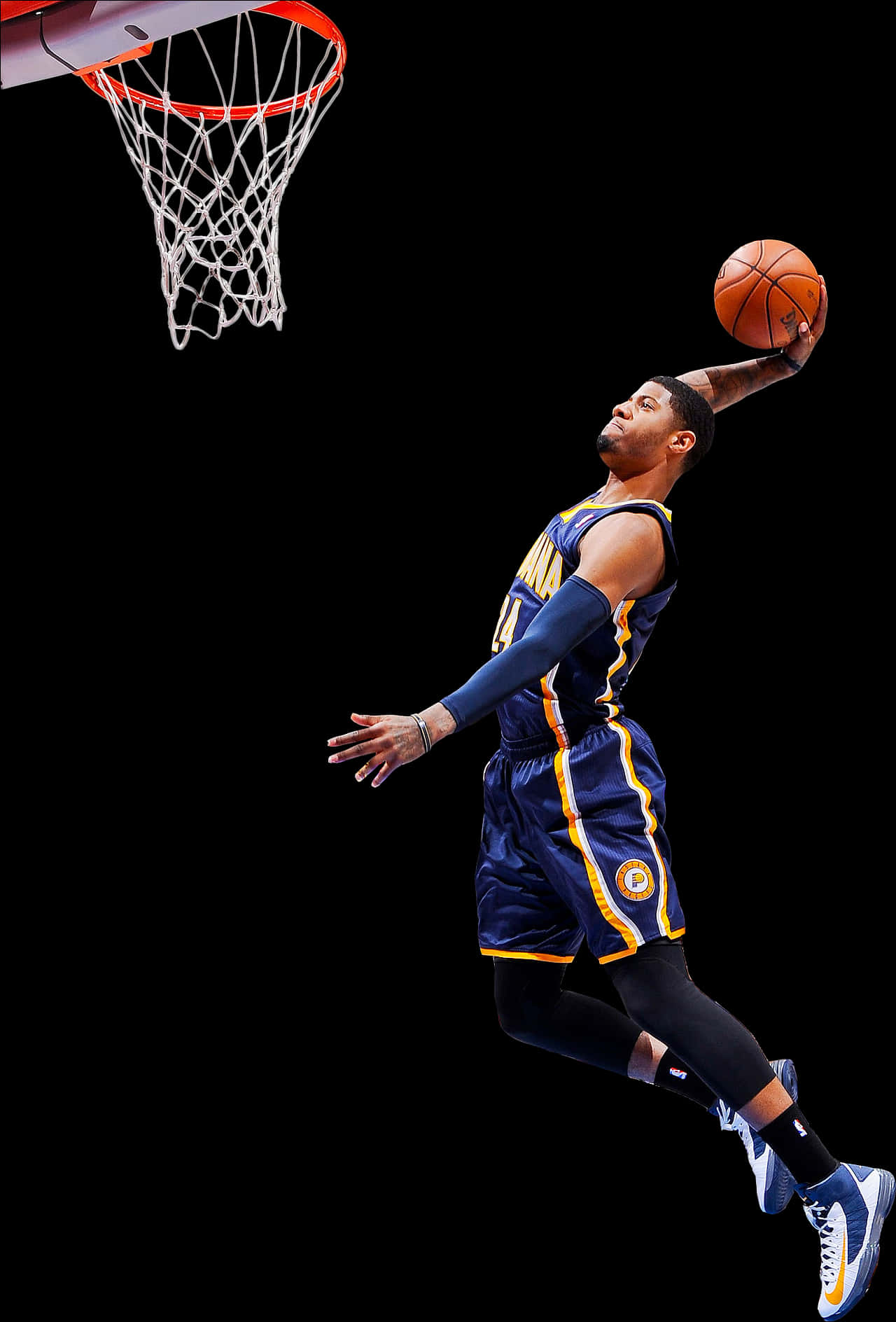 Acțiune de slam dunk a unui jucător de baschet Fundal