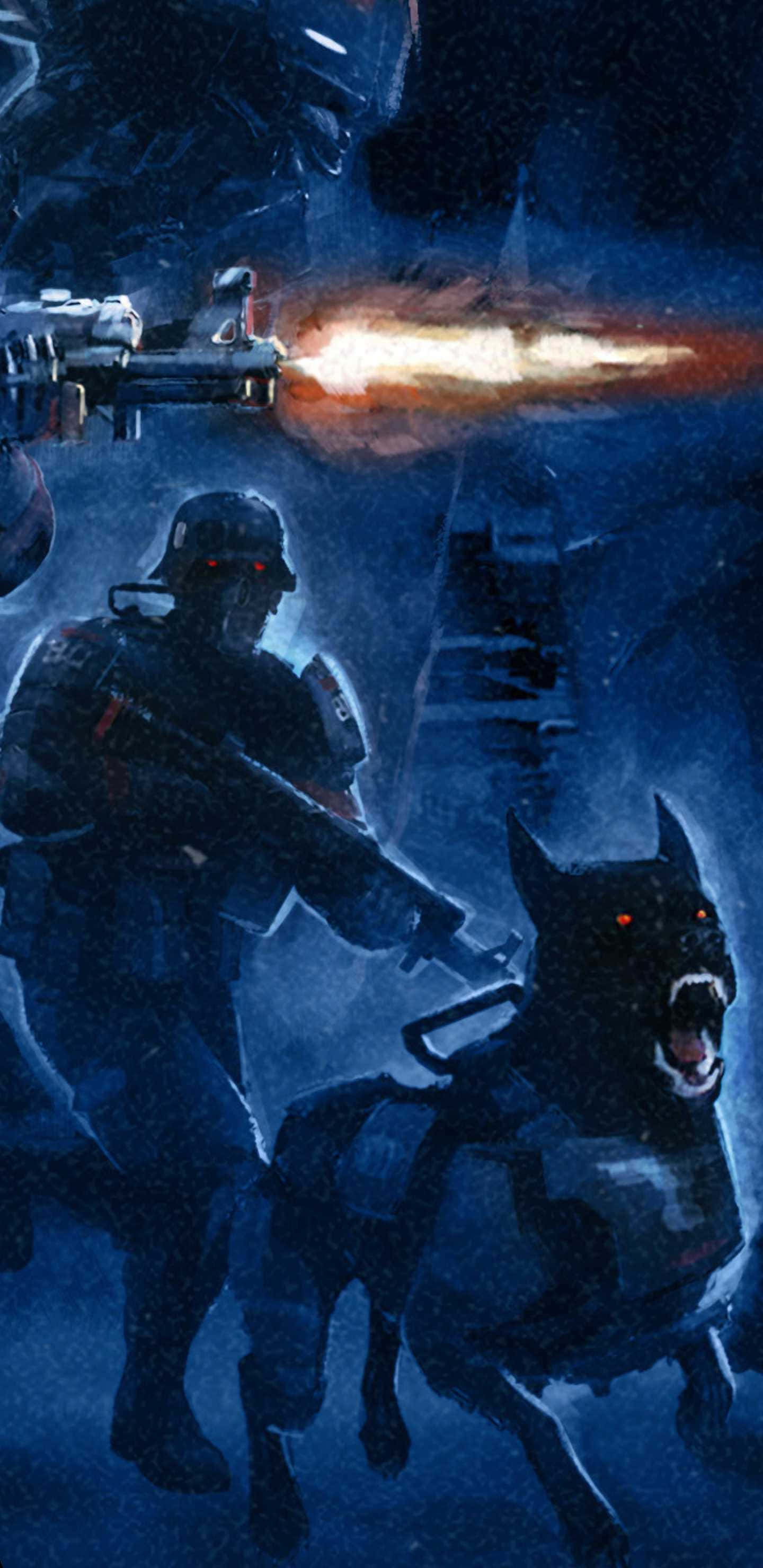 Acțiune Intensă în Jocurile pe Fundal Pixel 3XL Wolfenstein II Fundal