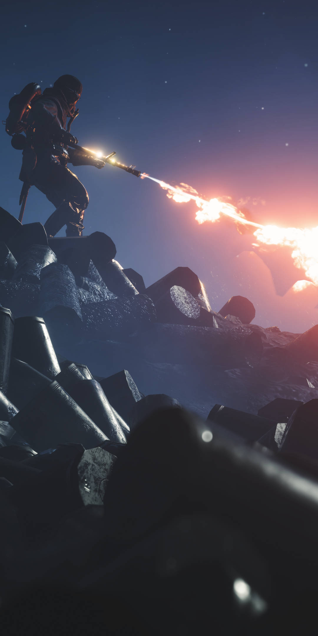 Acțiune palpitantă cu luptătorul cu flacără din Battlefield 1 pe telefonul tău. Fundal