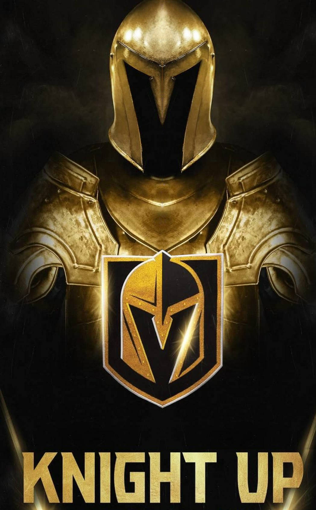 Acțiunea palpitantă a Vegas Golden Knights cu logo-ul lor transformator. Fundal