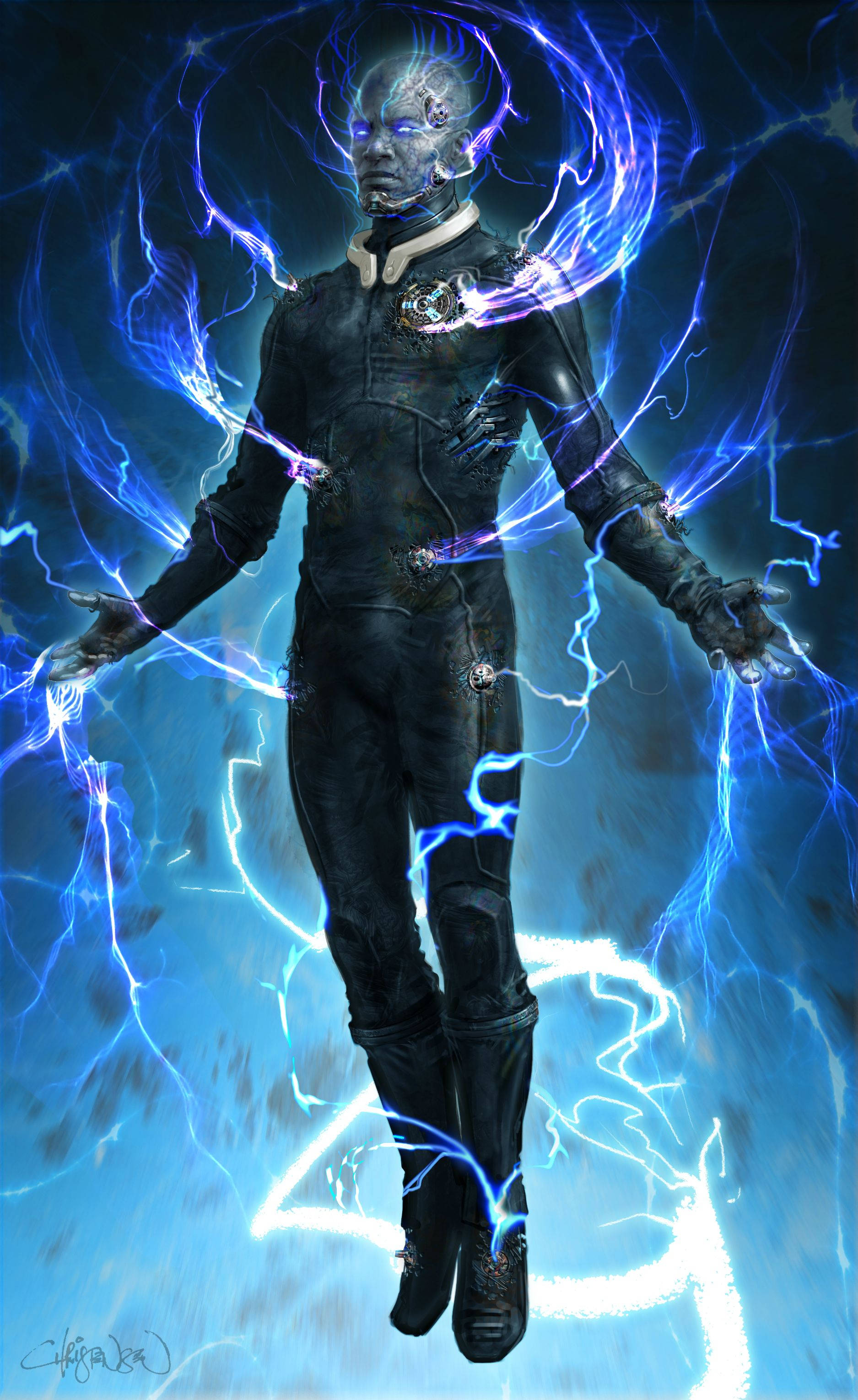 Actorul Jamie Foxx în rolul Electro în The Amazing Spider-Man 2 Fundal