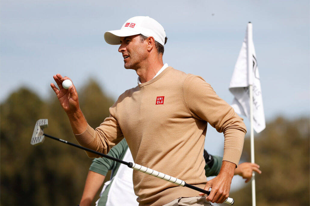 Adam Scott stilat în timpul jocului Fundal