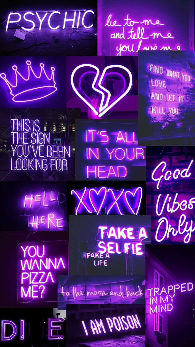 Adaugă lumină spațiului tău cu mov neon Fundal