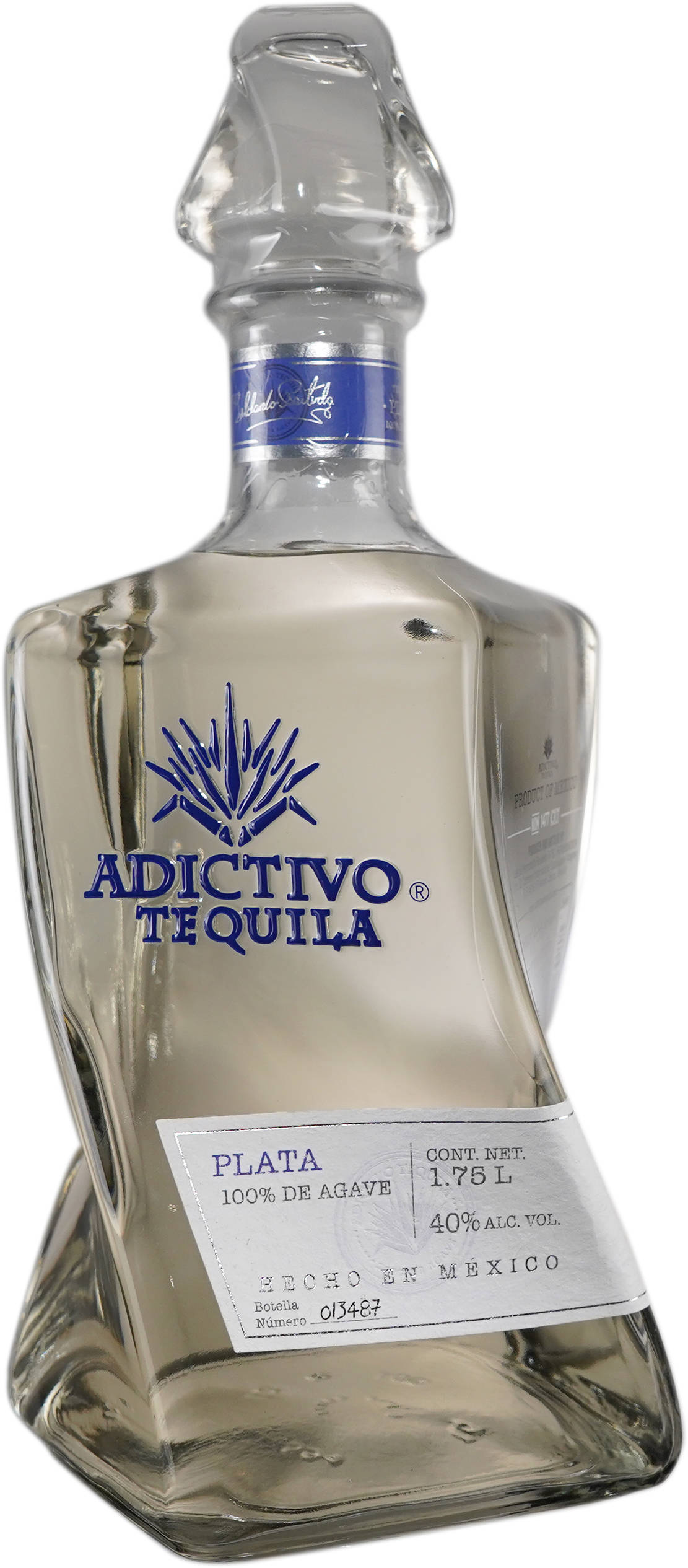 Adictivo Plata Tequila în Sticlă Transparentă Fundal