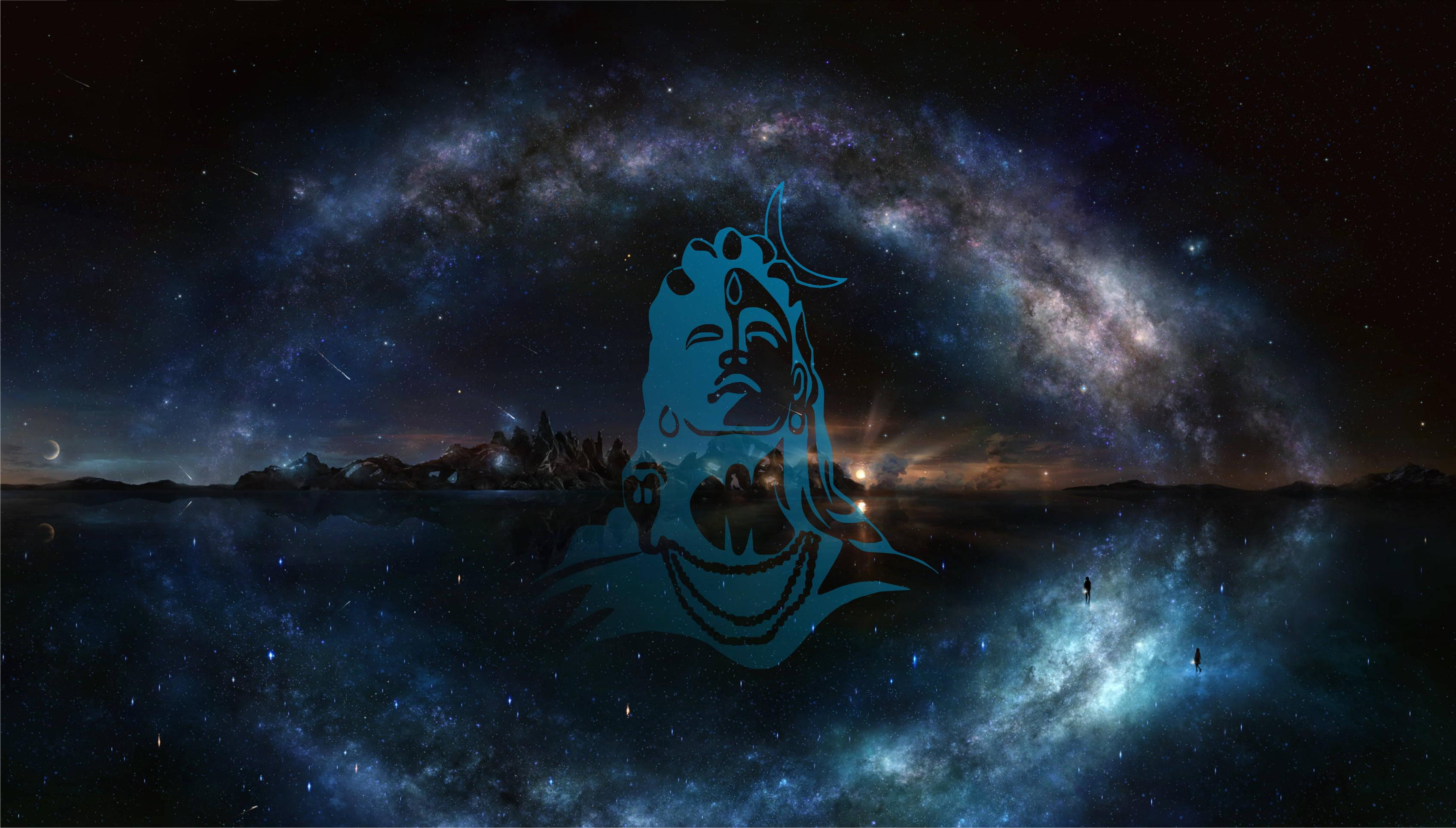 Adiyogi 4K Artă Galactică Fundal
