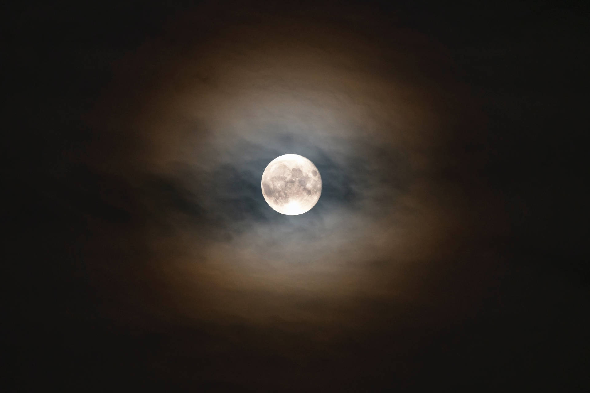 Previzualizare wallpaper lună plină, lună, noapte, nori — Luna Fundal