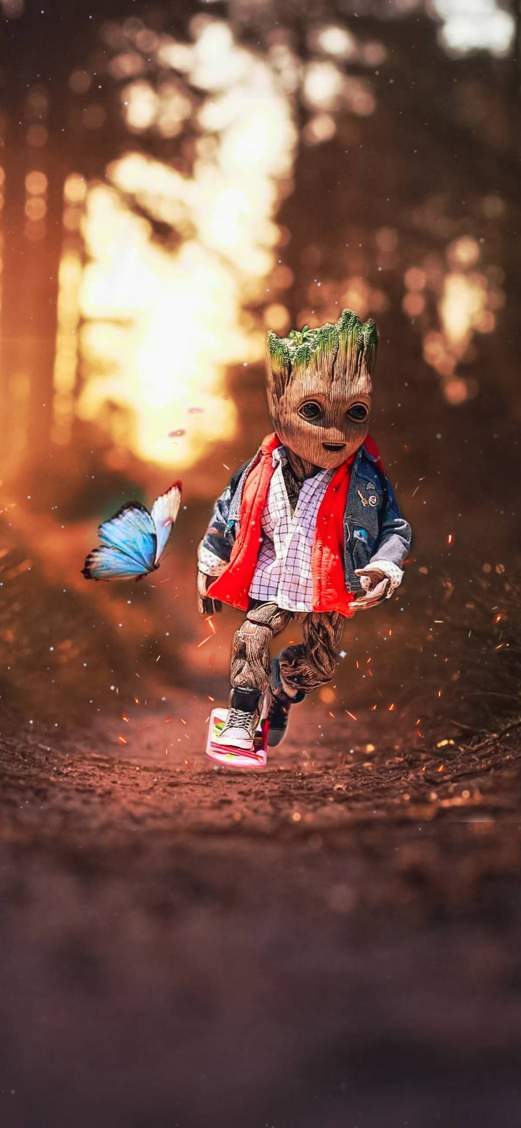 Adolescent Groot în Haine Tare Fundal