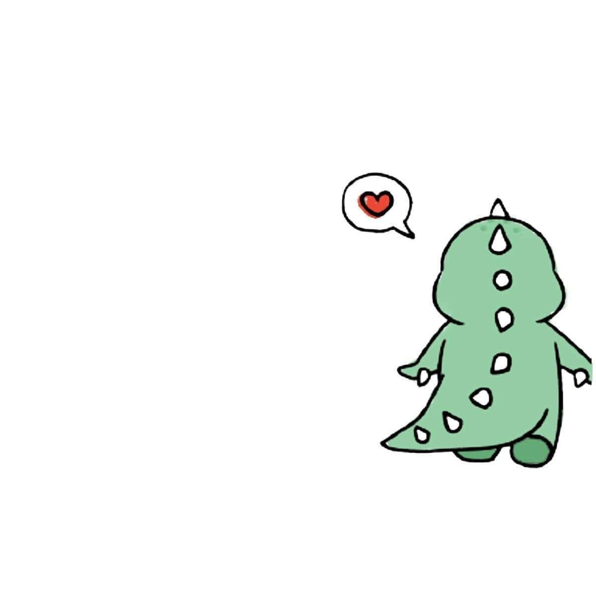 Adorabil Dinozaur de Desene Animate Hoinărind prin Peisajul Preistoric Fundal