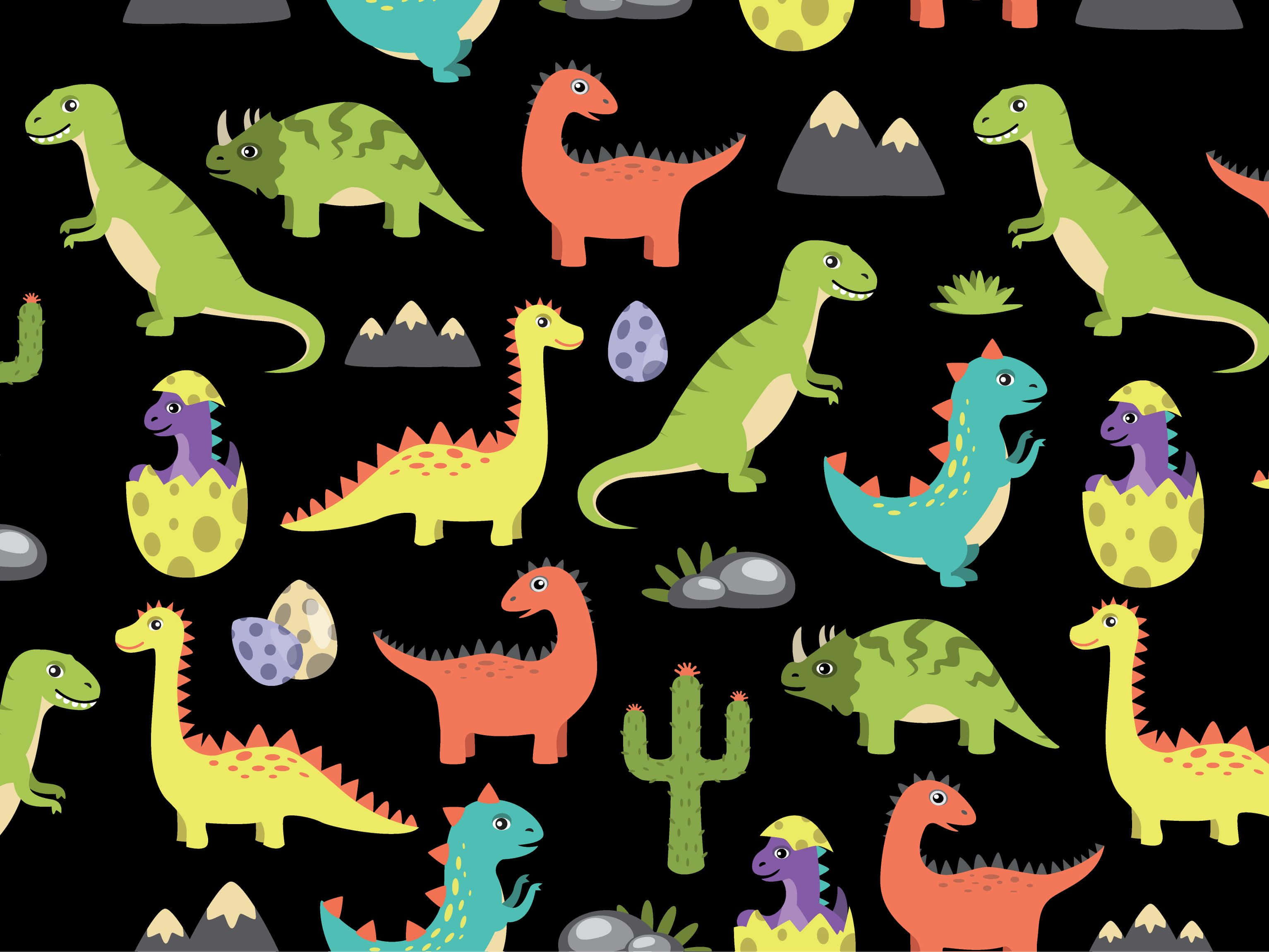 Adorabil dinozaur verde explorând pădurea luxuriantă Fundal