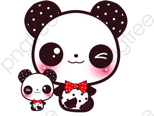 Adorabilă familie de panda desenați Fundal