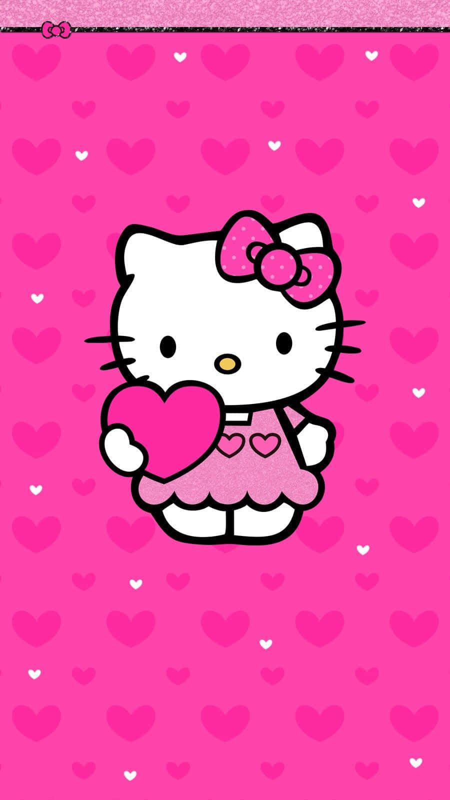 Adorabila Hello Kitty se bucură de o zi caldă de vară Fundal