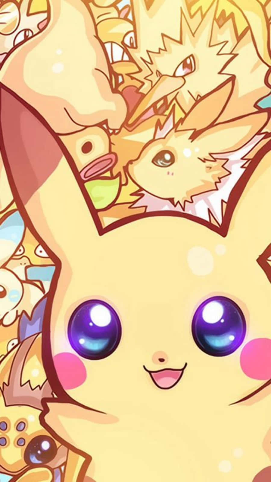 Adorabilul Pikachu zâmbind Fundal