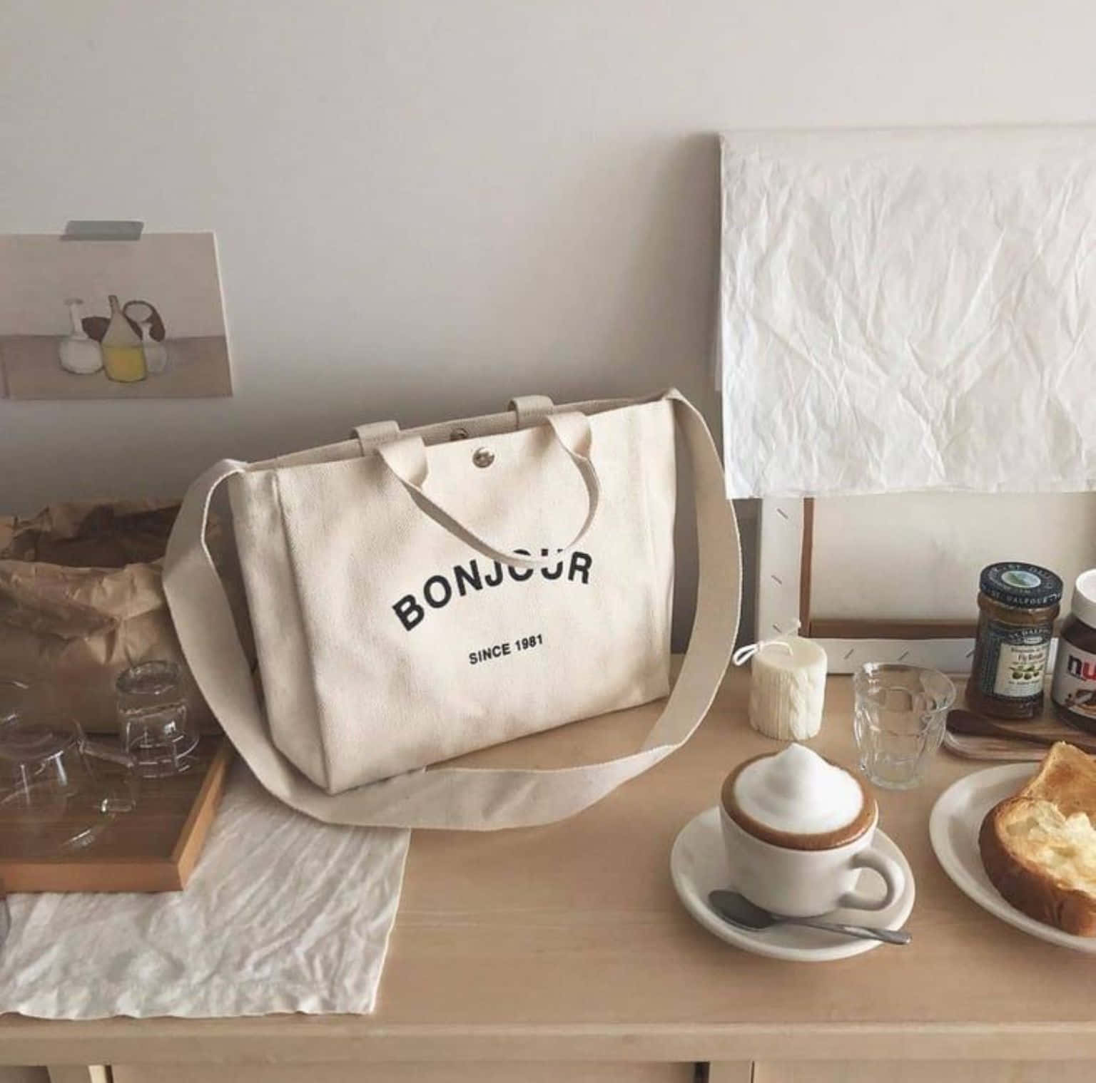 Adu stil și sofisticare în orice încăpere cu Aesthetic Beige Fundal