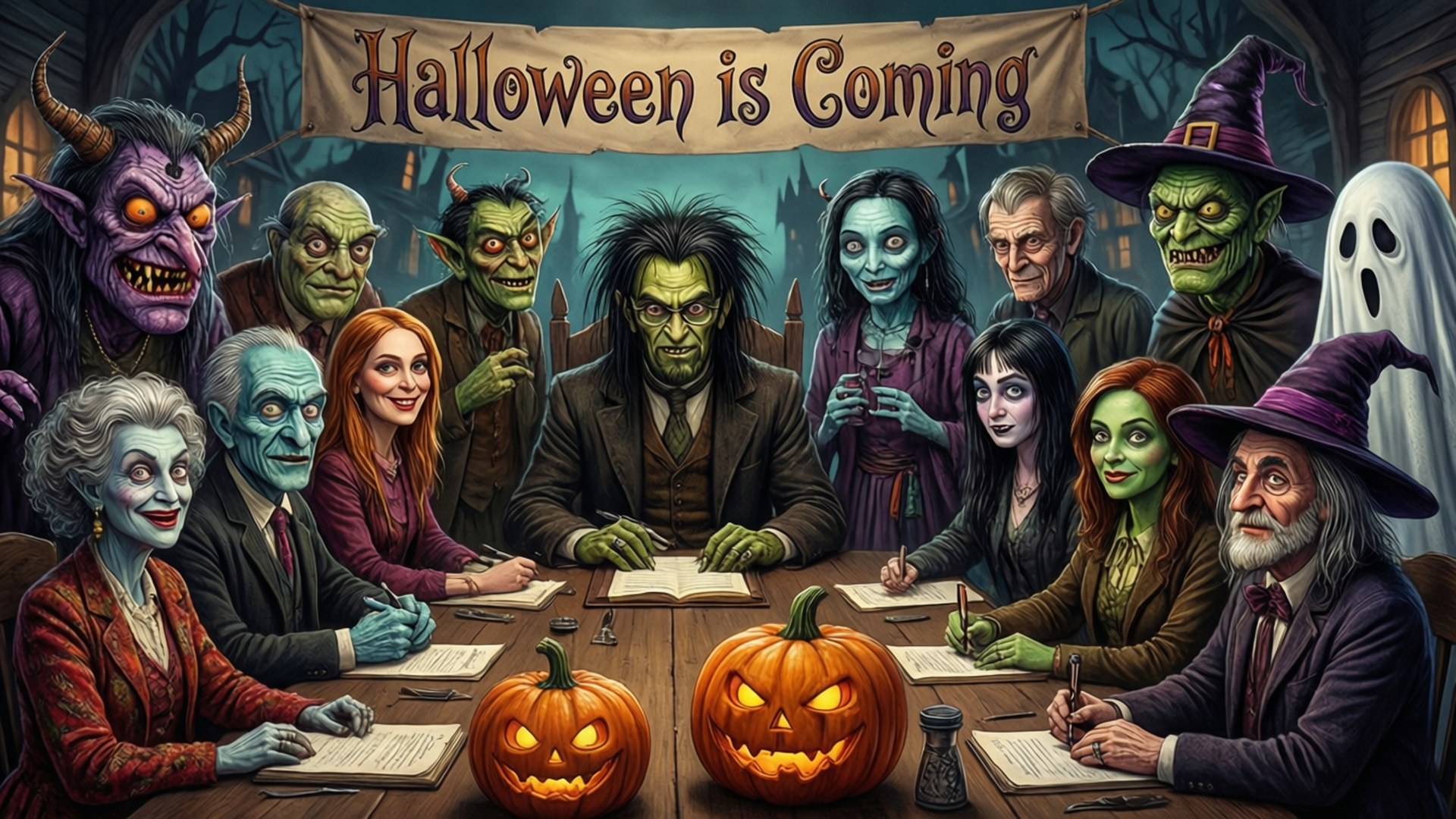 Adunarea din Halloween Town Fundal