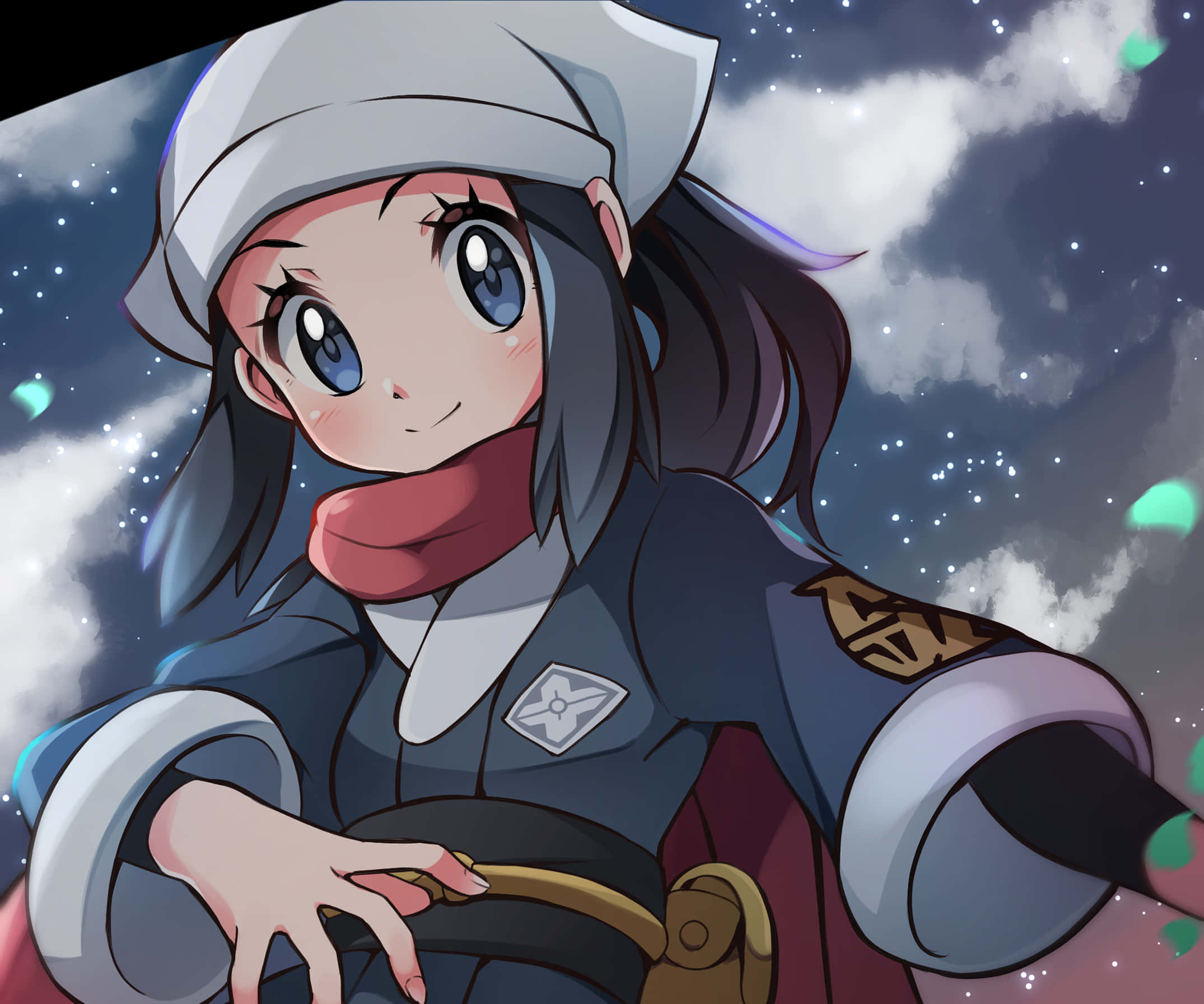 Akari Pokemon PFP pe cerul înstelat Fundal