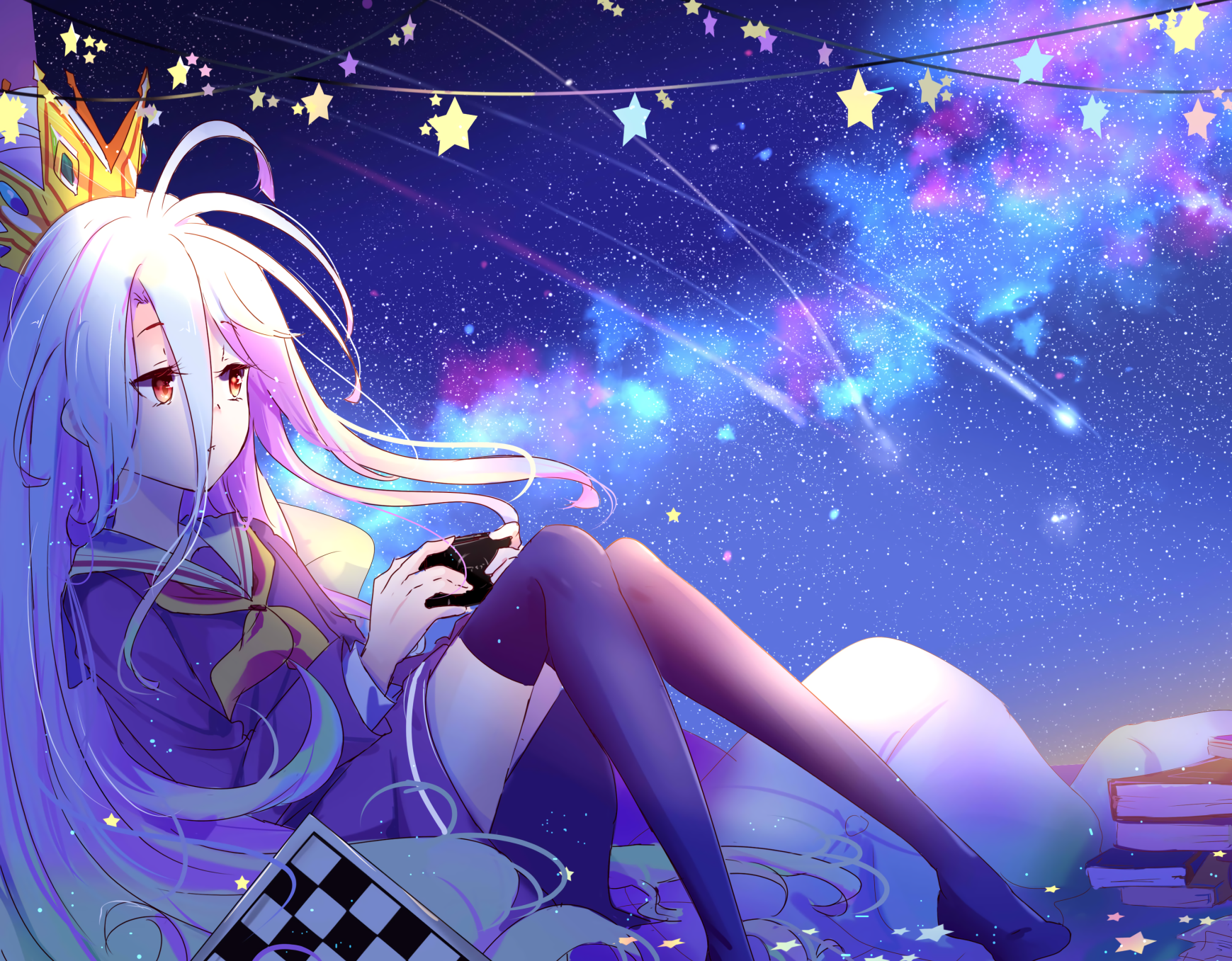 Alătură-te lui Sora și Shiro în misiunea lor de a fi cei mai buni gameri din No Game No Life Fundal