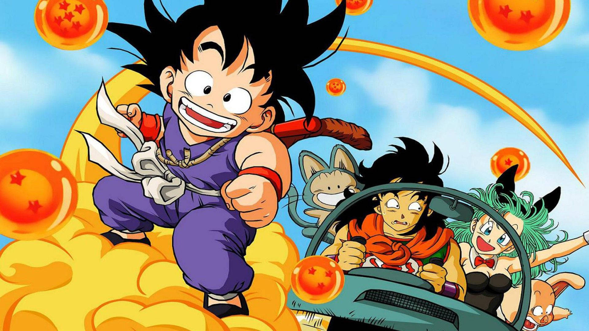 „Alătură-te nouă în aventura epică a lui Dragon Ball!” Fundal