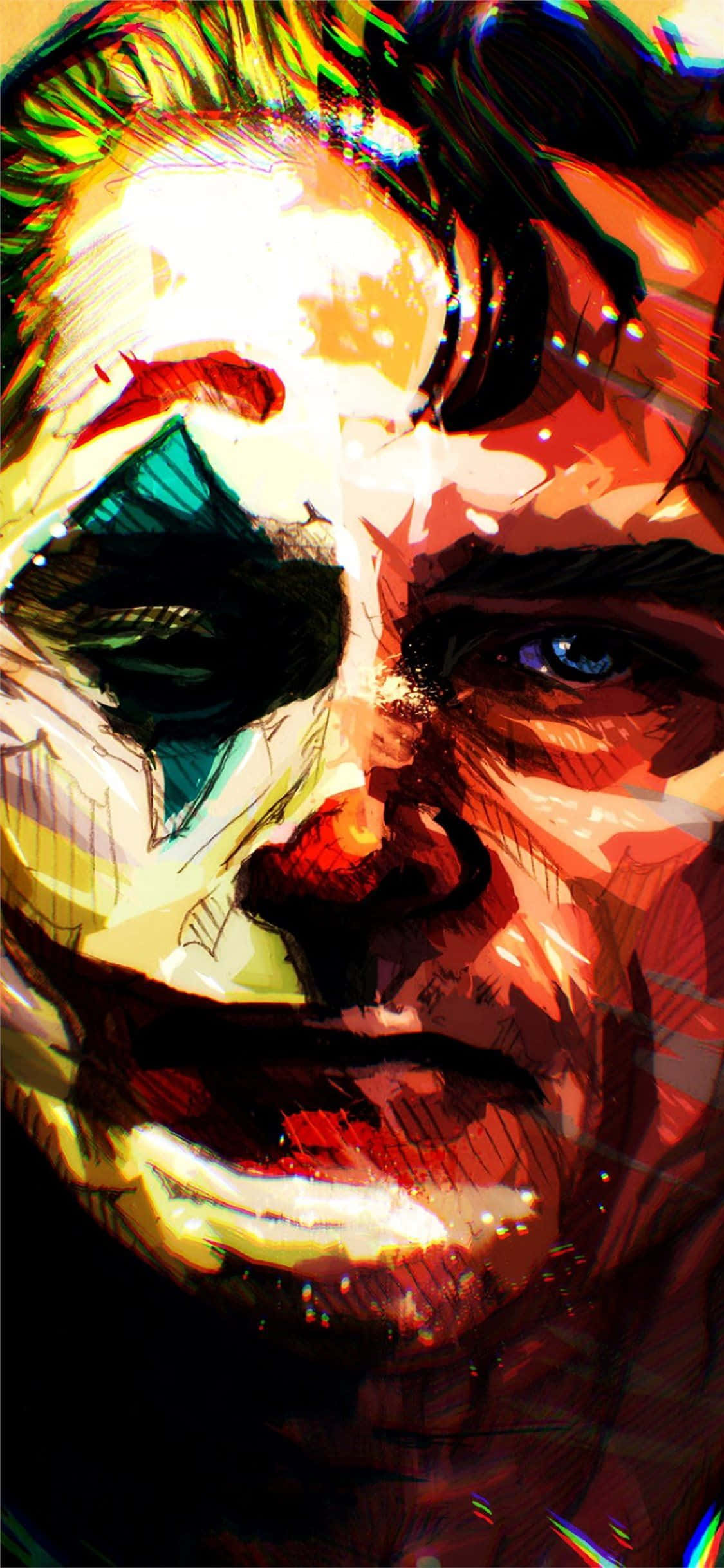 Alăturați-vă Nebuniei cu Acest Poster Bold și Vibrant al Jokerului Fundal