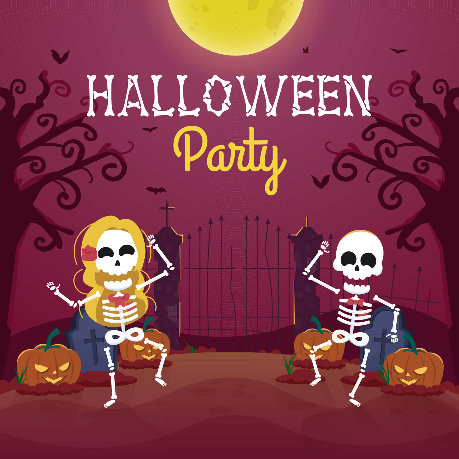 "Alăturați-vă petrecerii de Halloween terifiant de distractivă!" Fundal